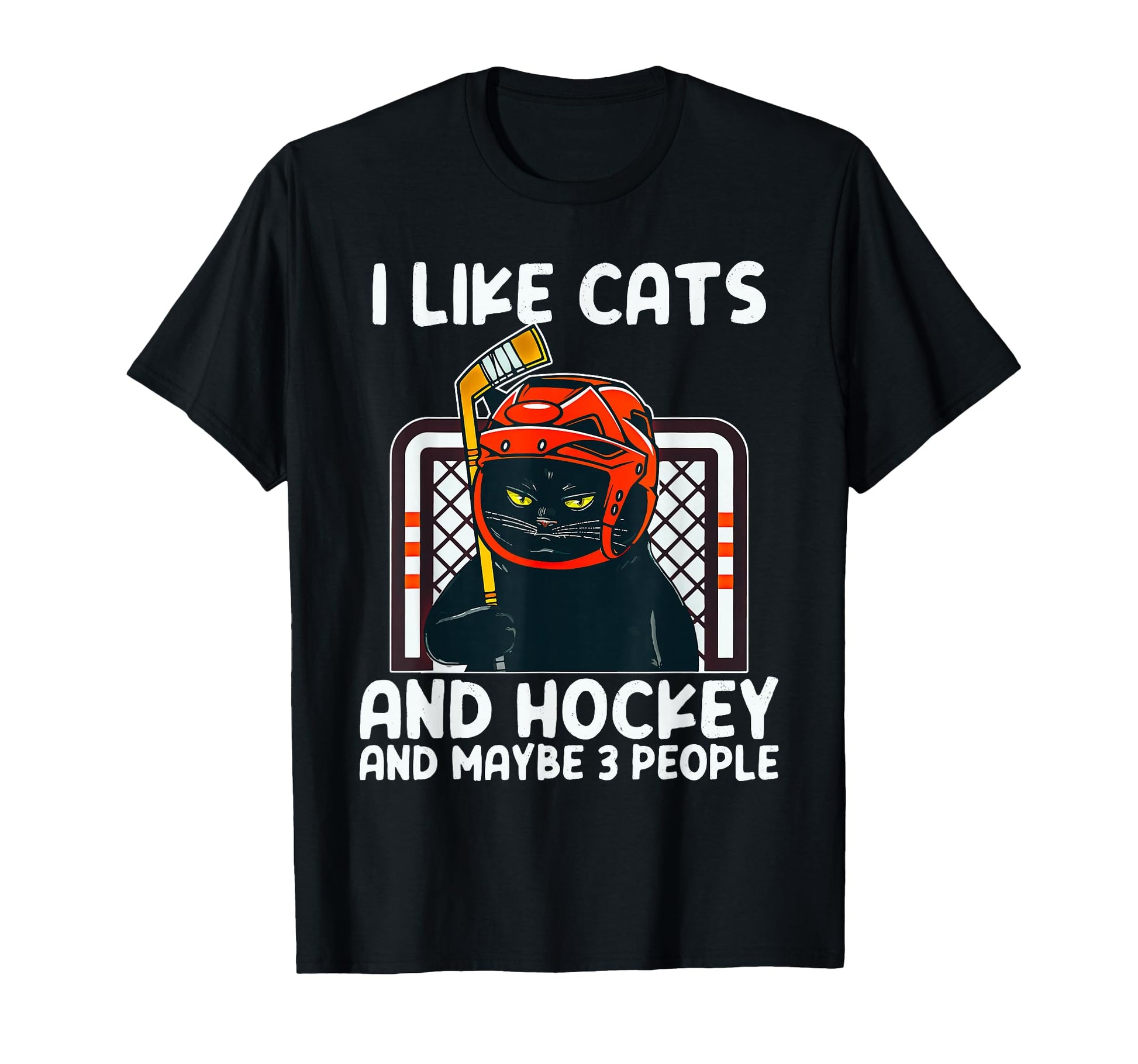I Like Cats And Hockey And Maybe 3 T-Shirt - Trendy Graphic for Adults - T-Shirt, Sweatshirt, Hoodie
