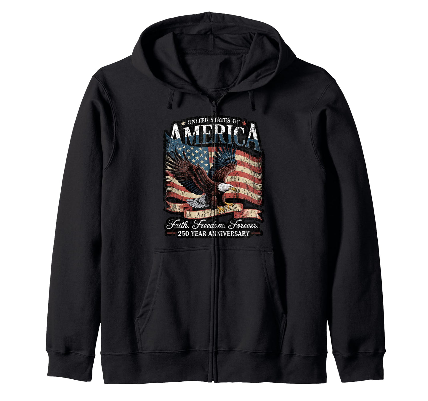 United States 250 Year Anniversary Hoodie - Casual Everyday Wear Men Women - T-Shirt, Sweatshirt, Hoodie