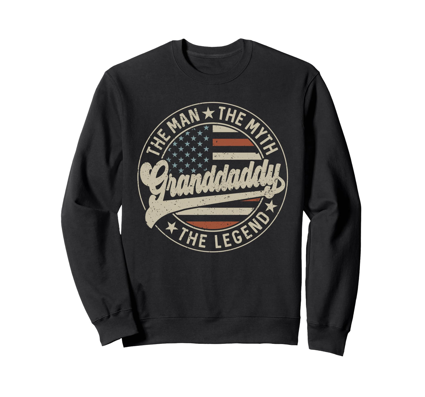 Granddaddy Myth Legend Us Flag Sweatshirt - Aesthetic Graphic Men Women - T-Shirt, Sweatshirt, Hoodie