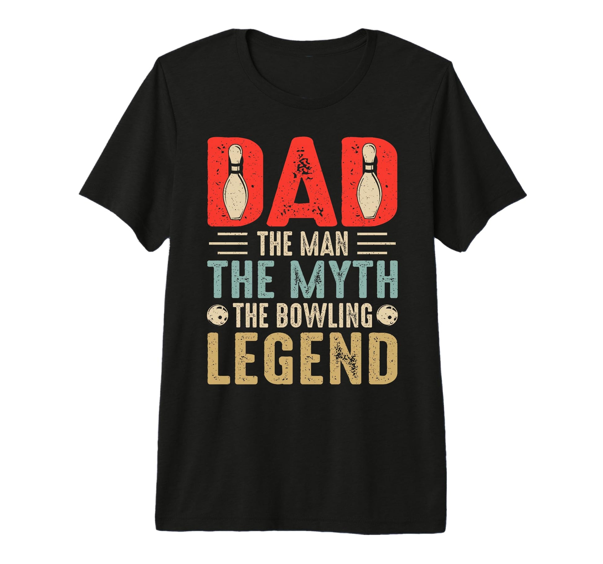 Dad Myth Bowling Legend Tri Blend T-Shirt - Novelty Apparel for Adults - T-Shirt, Sweatshirt, Hoodie