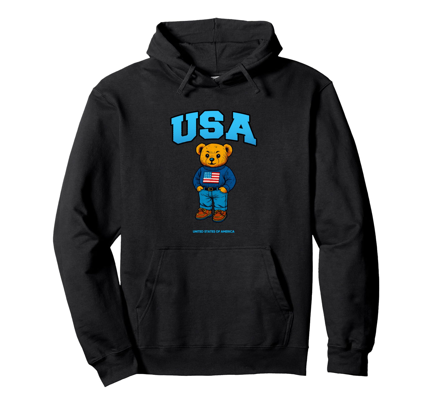 American Teddy Bear Comic Pop Art Hoodie - Custom Art Print Unisex - T-Shirt, Sweatshirt, Hoodie