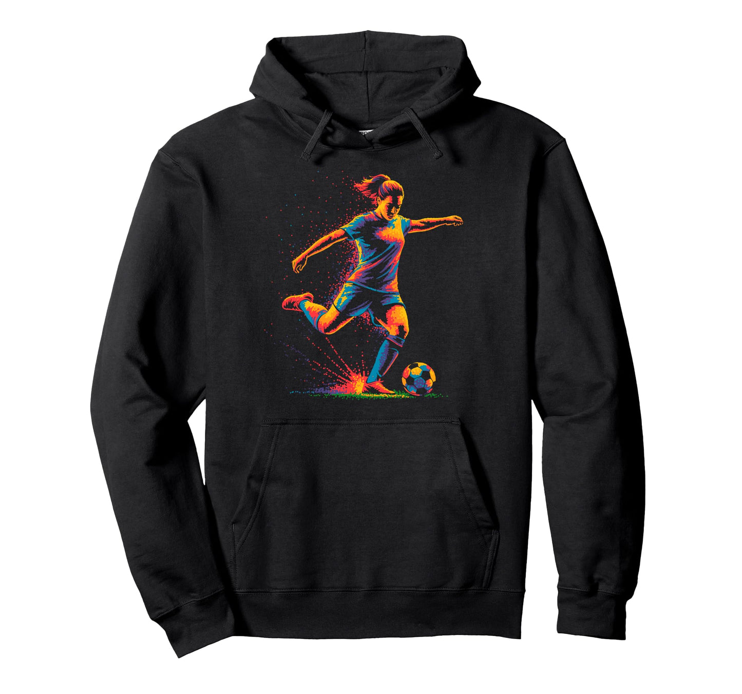Colorful Funny Soccer Fan Dad Mom Game Hoodie - Minimalist Print Men Women - T-Shirt, Sweatshirt, Hoodie