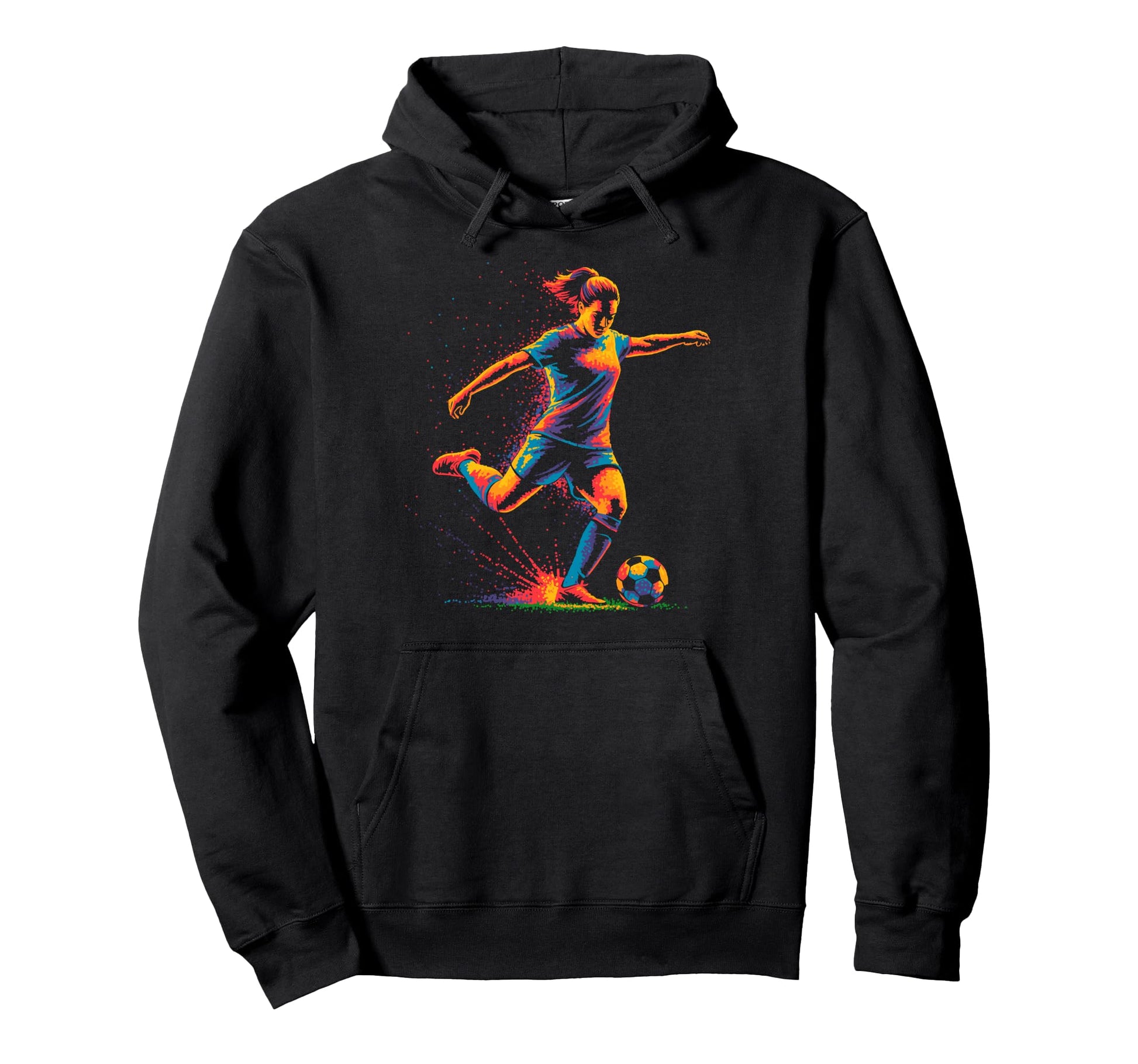 Colorful Funny Soccer Fan Dad Mom Game Hoodie - Minimalist Print Men Women - T-Shirt, Sweatshirt, Hoodie