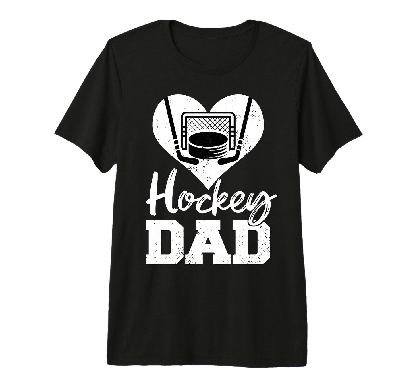 Mens Hockey Dad Heart Funny Hockey Player T-Shirt - Novelty Apparel Unisex - T-Shirt, Sweatshirt, Hoodie