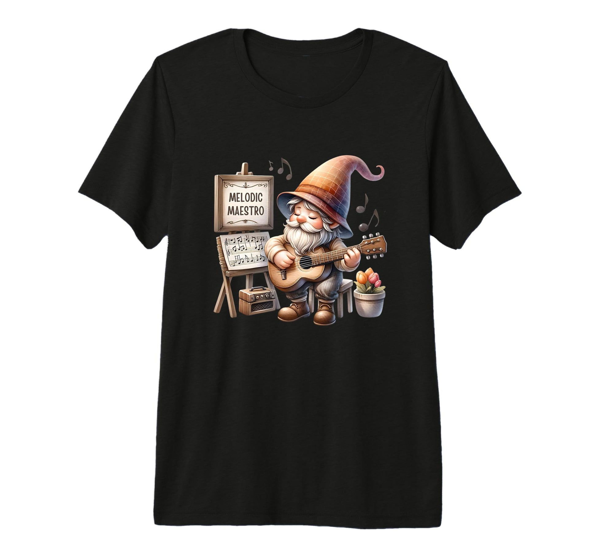 Dad Musician Gnome Daddy Acoustic T-Shirt - Unique Graphic for Adults - T-Shirt, Sweatshirt, Hoodie