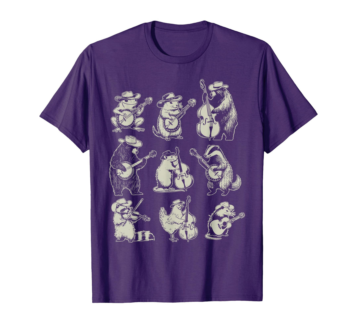 Animal Musicians 90S Tattoo Music T-Shirt - Custom Art Print Men Women - T-Shirt, Sweatshirt, Hoodie