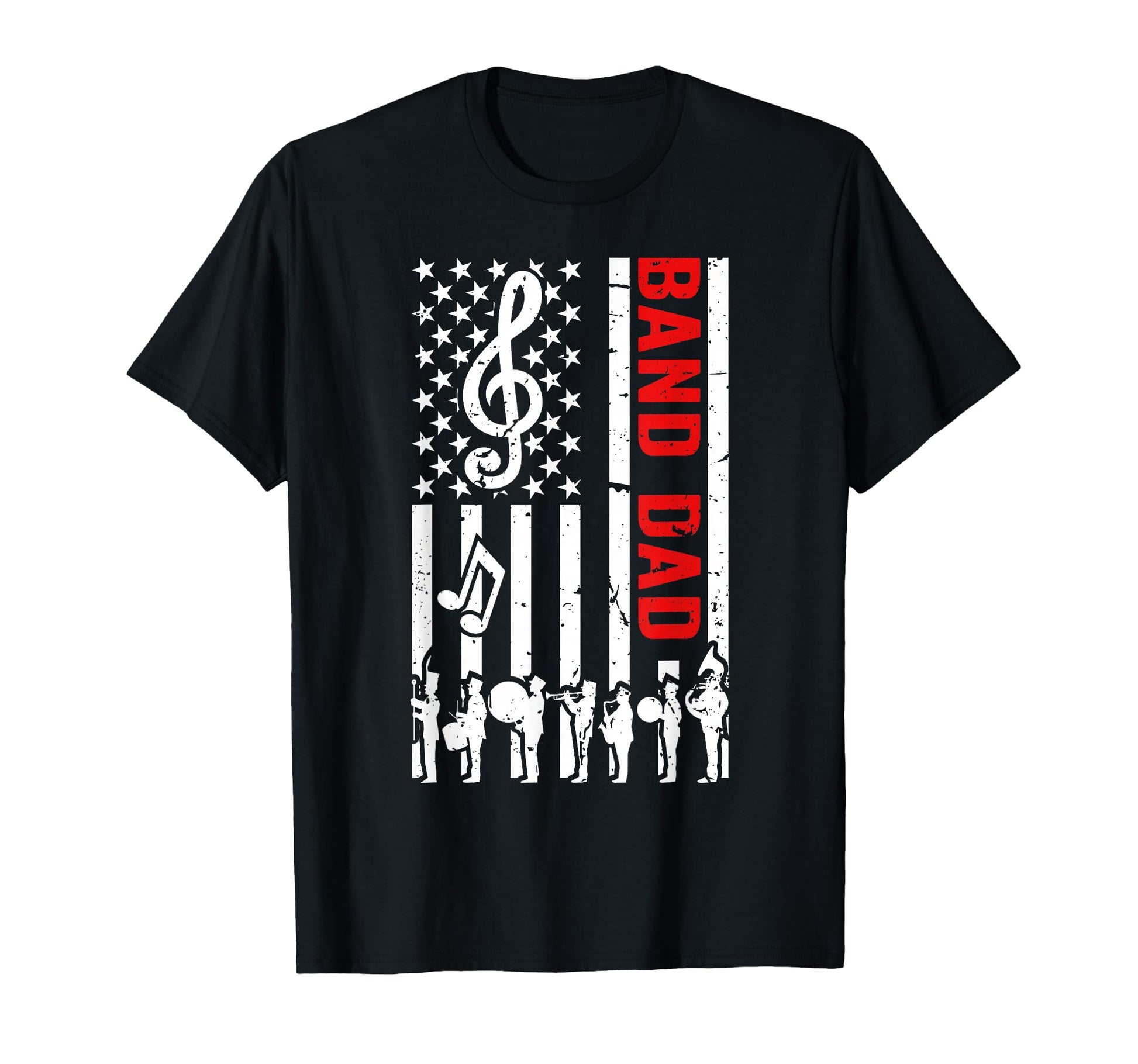 Band Dad American Flag Marching T-Shirt - Aesthetic Graphic for Adults - T-Shirt, Sweatshirt, Hoodie