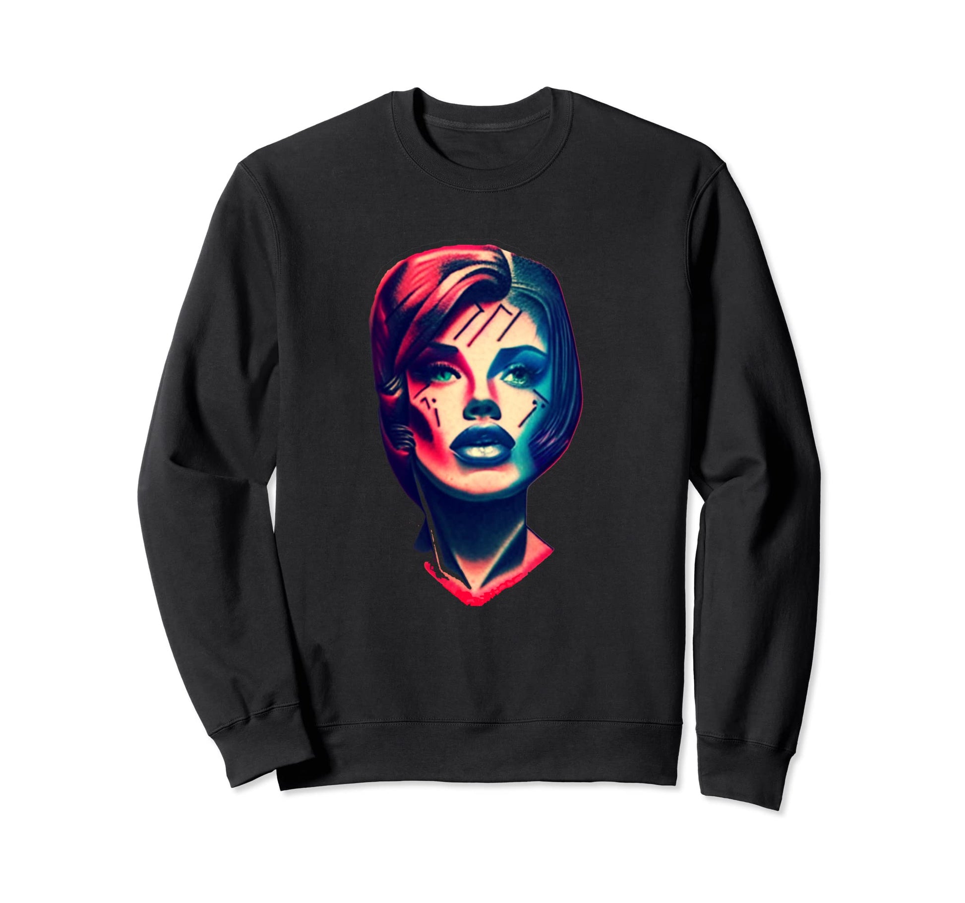 Pop Art Face Portrait Sweatshirt - Streetwear Style Unisex - T-Shirt, Sweatshirt, Hoodie