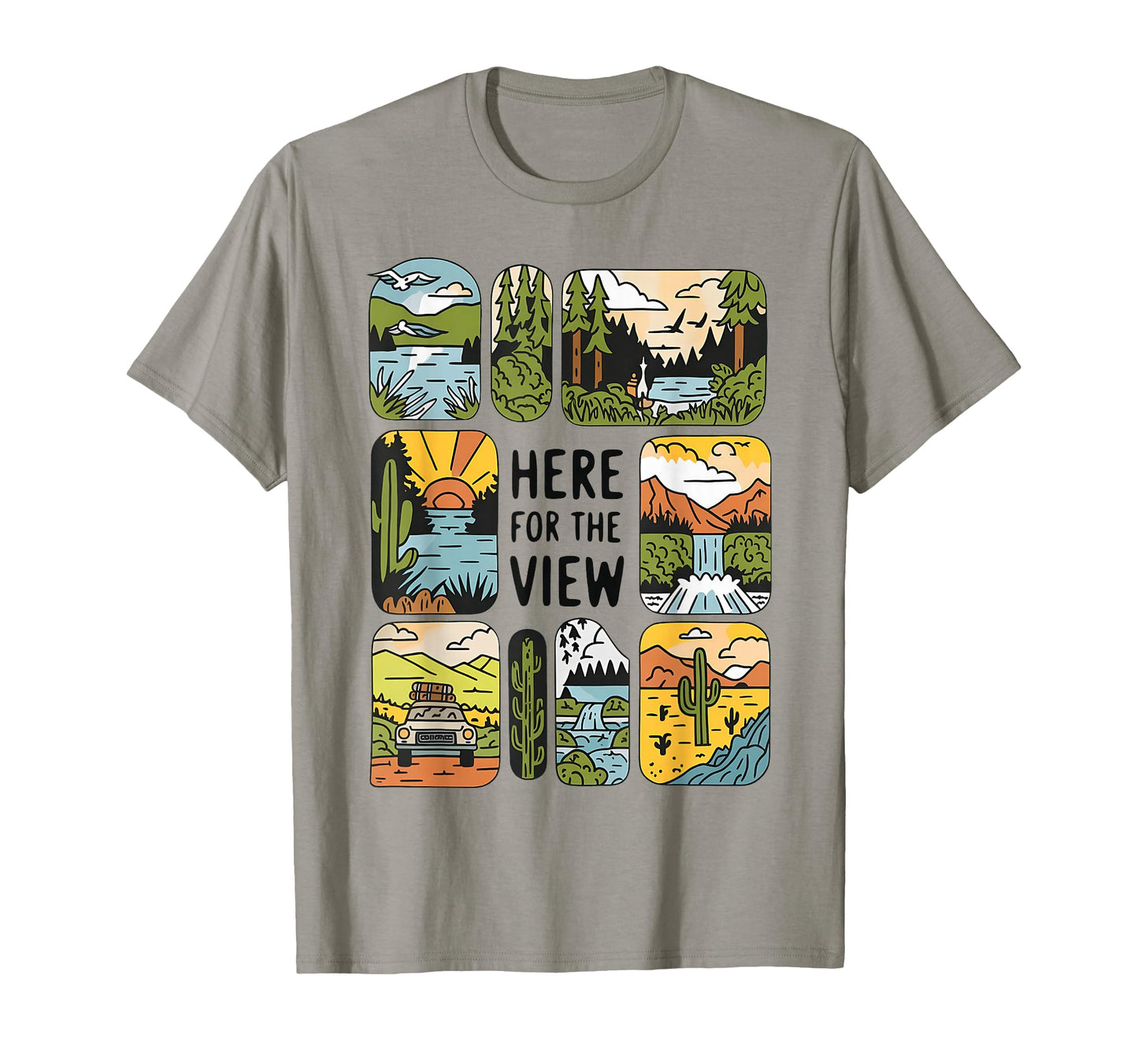 Here View Funny Road Trip Hiking T-Shirt - Fun Novelty Design Unisex - T-Shirt, Sweatshirt, Hoodie