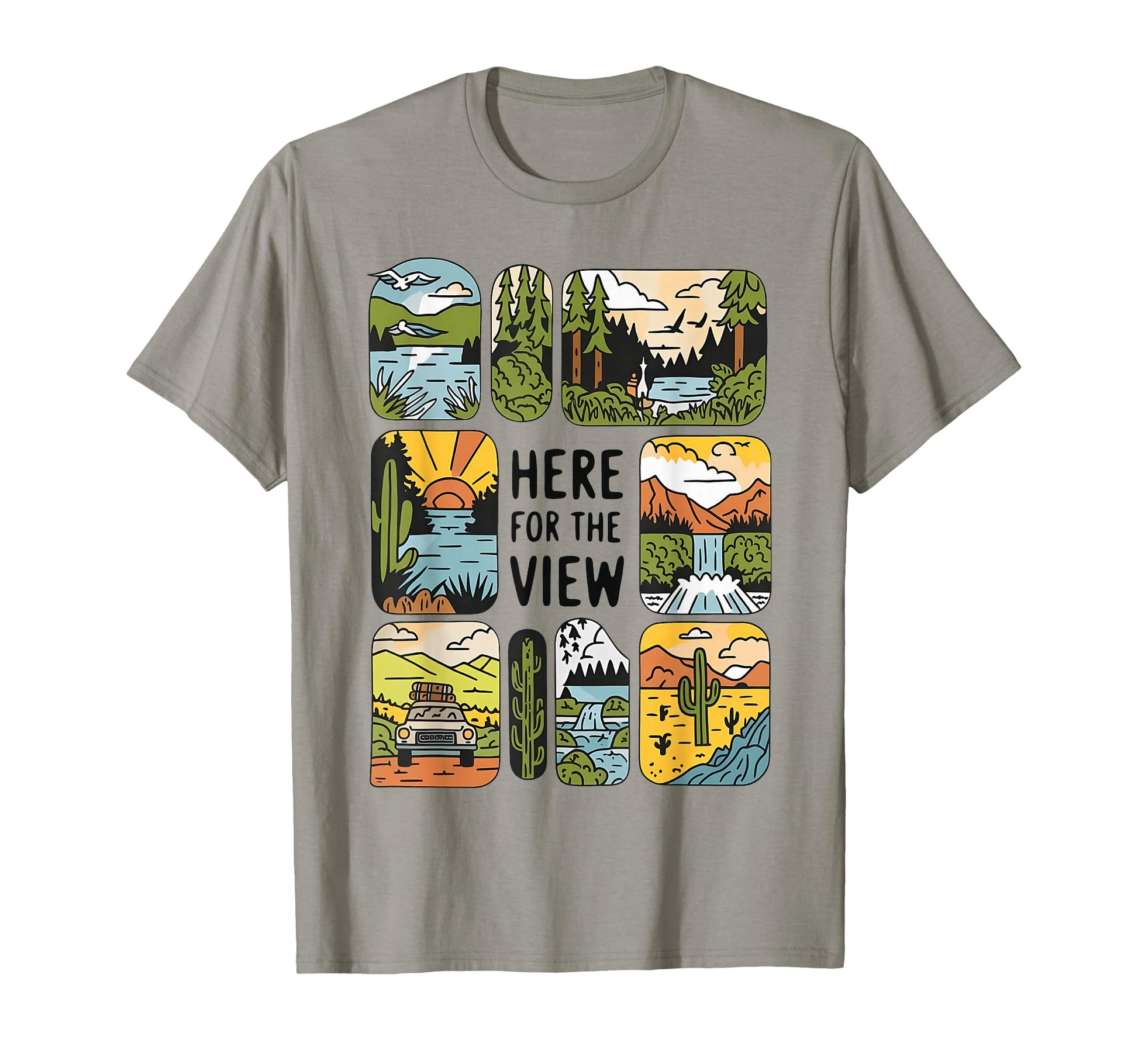Here View Funny Road Trip Hiking T-Shirt - Fun Novelty Design Unisex - T-Shirt, Sweatshirt, Hoodie