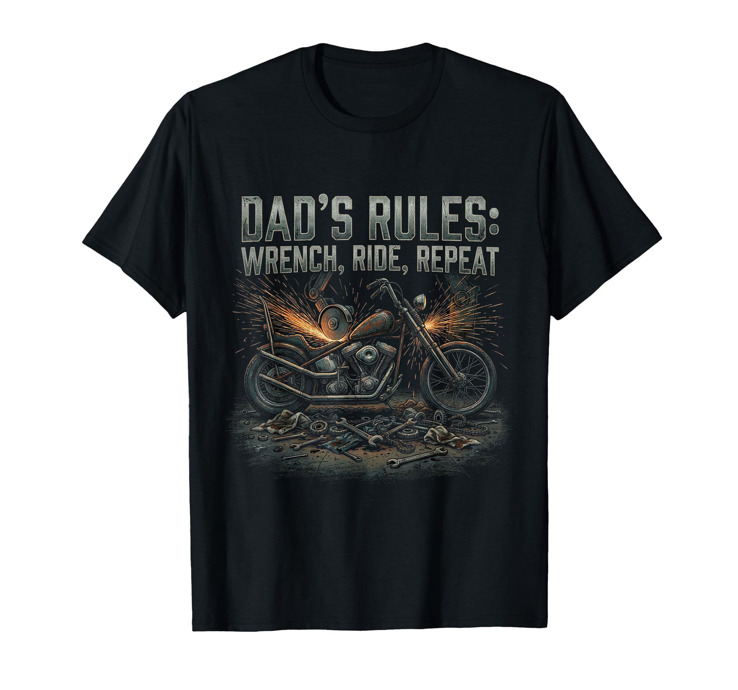 Garage Motorcycle Papa Rider Biker Dad T-Shirt - Unique Graphic for Adults - T-Shirt, Sweatshirt, Hoodie