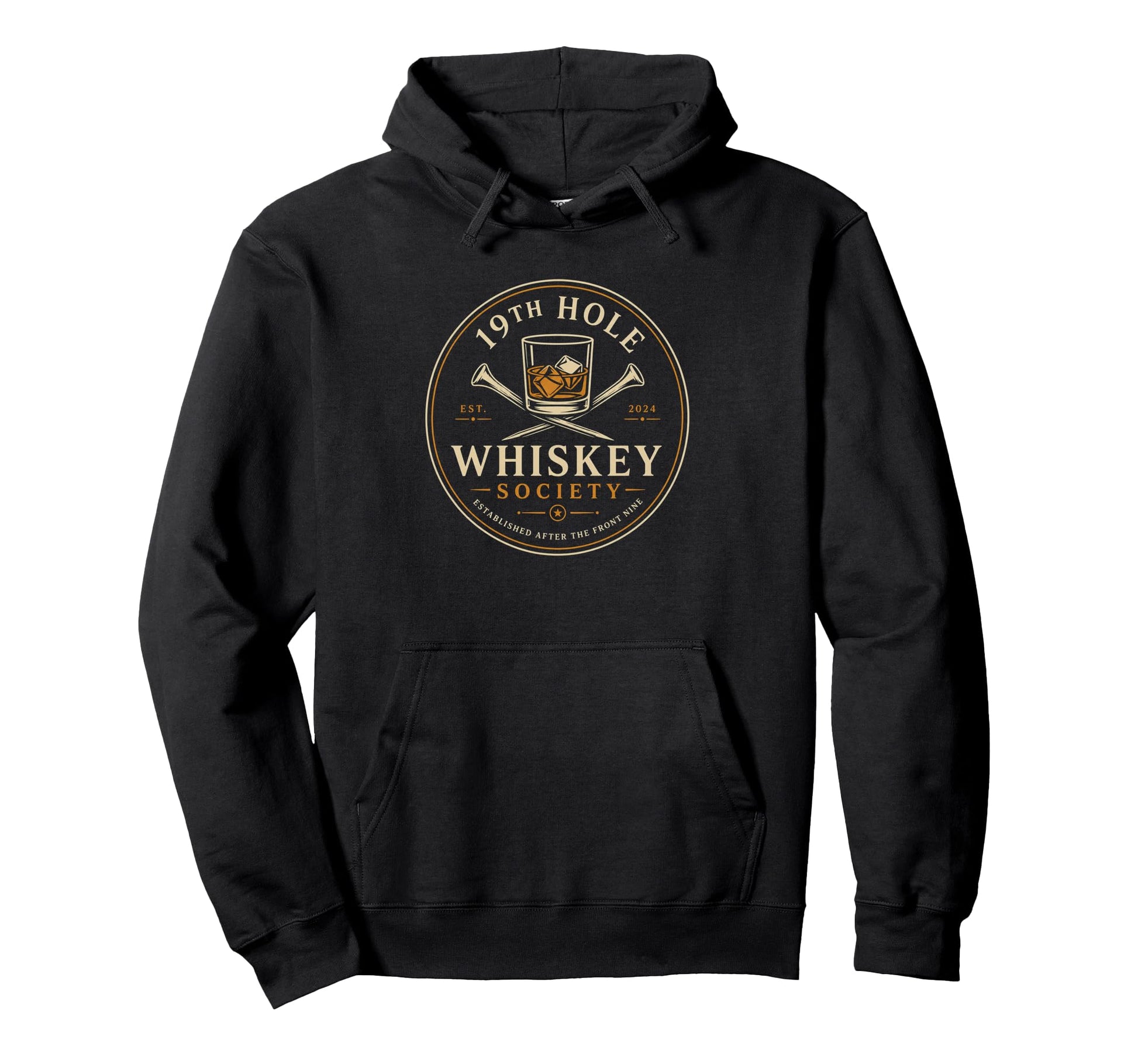 19Th Hole Whiskey Society Funny Golf Hoodie - Casual Everyday Wear Unisex - T-Shirt, Sweatshirt, Hoodie