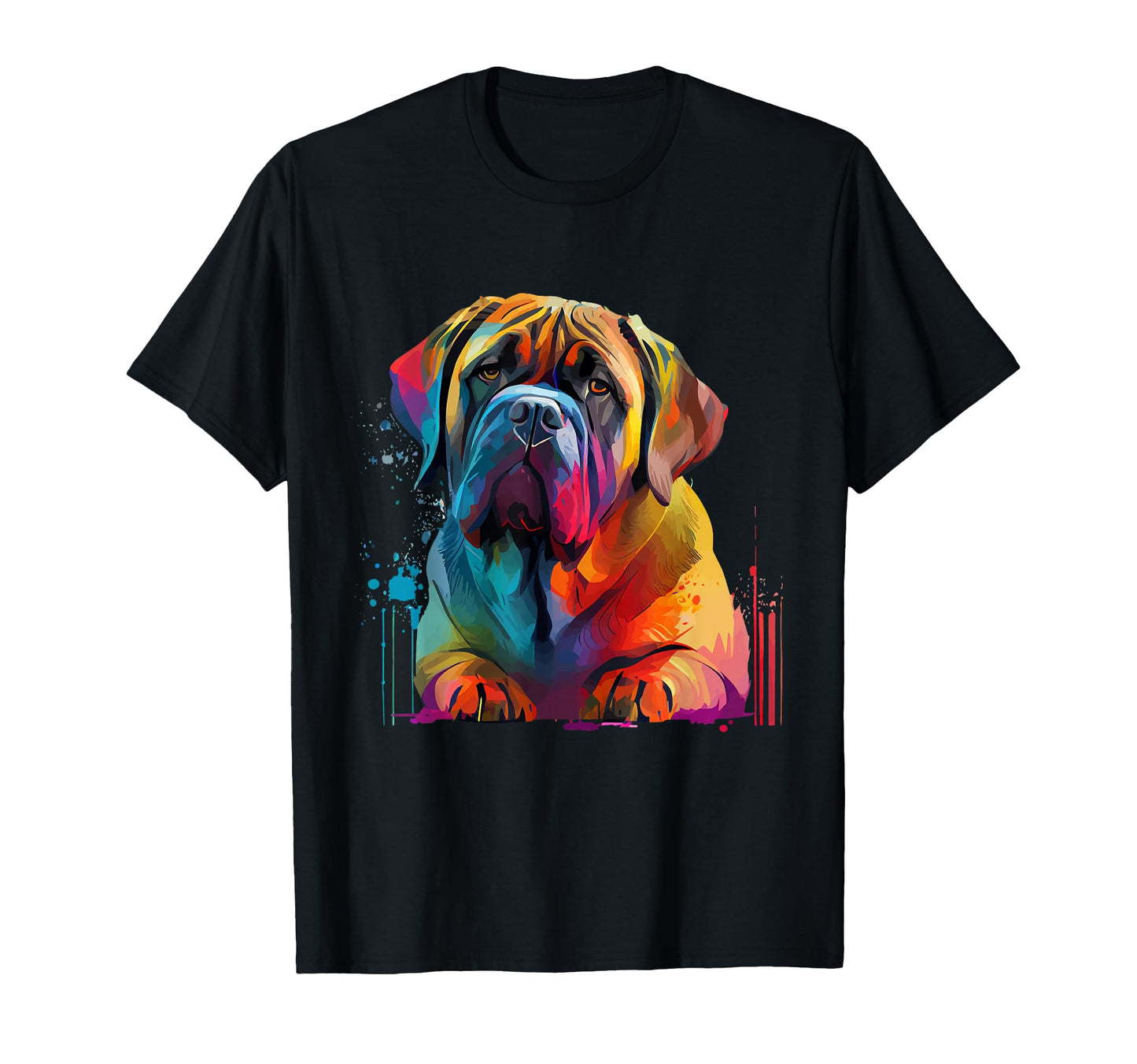 Mastiff Colorful Pop Art Splash Art Tie Dye T-Shirt - Graphic Print Unisex - T-Shirt, Sweatshirt, Hoodie