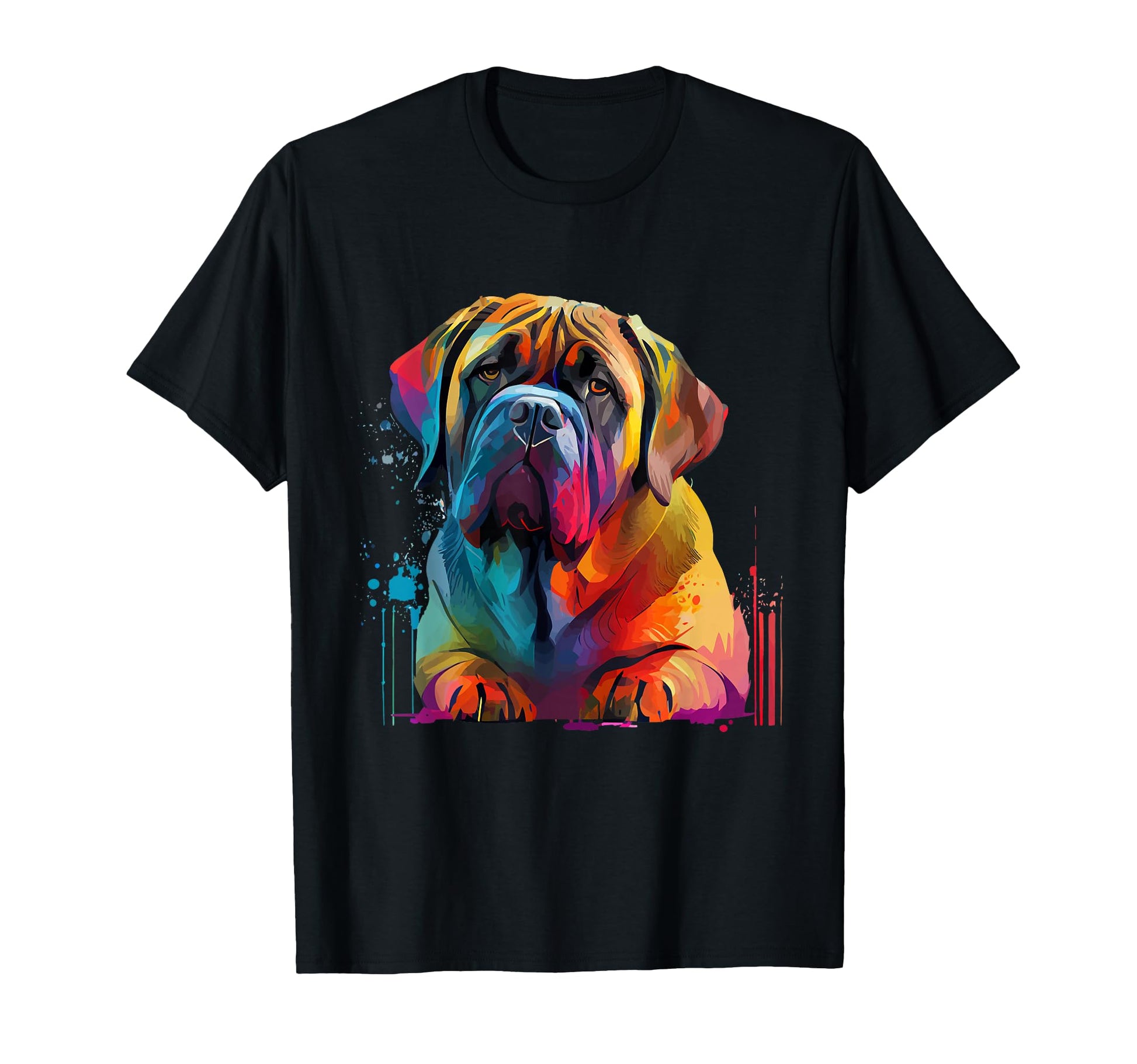 Mastiff Colorful Pop Art Splash Art Tie Dye T-Shirt - Graphic Print Unisex - T-Shirt, Sweatshirt, Hoodie