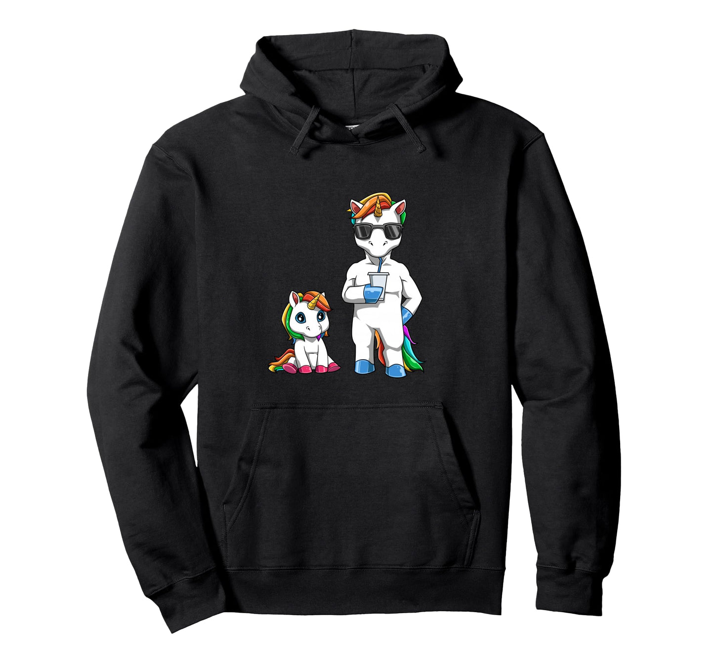 Matching Dad And Unicorn Hoodie - Minimalist Print Unisex - T-Shirt, Sweatshirt, Hoodie