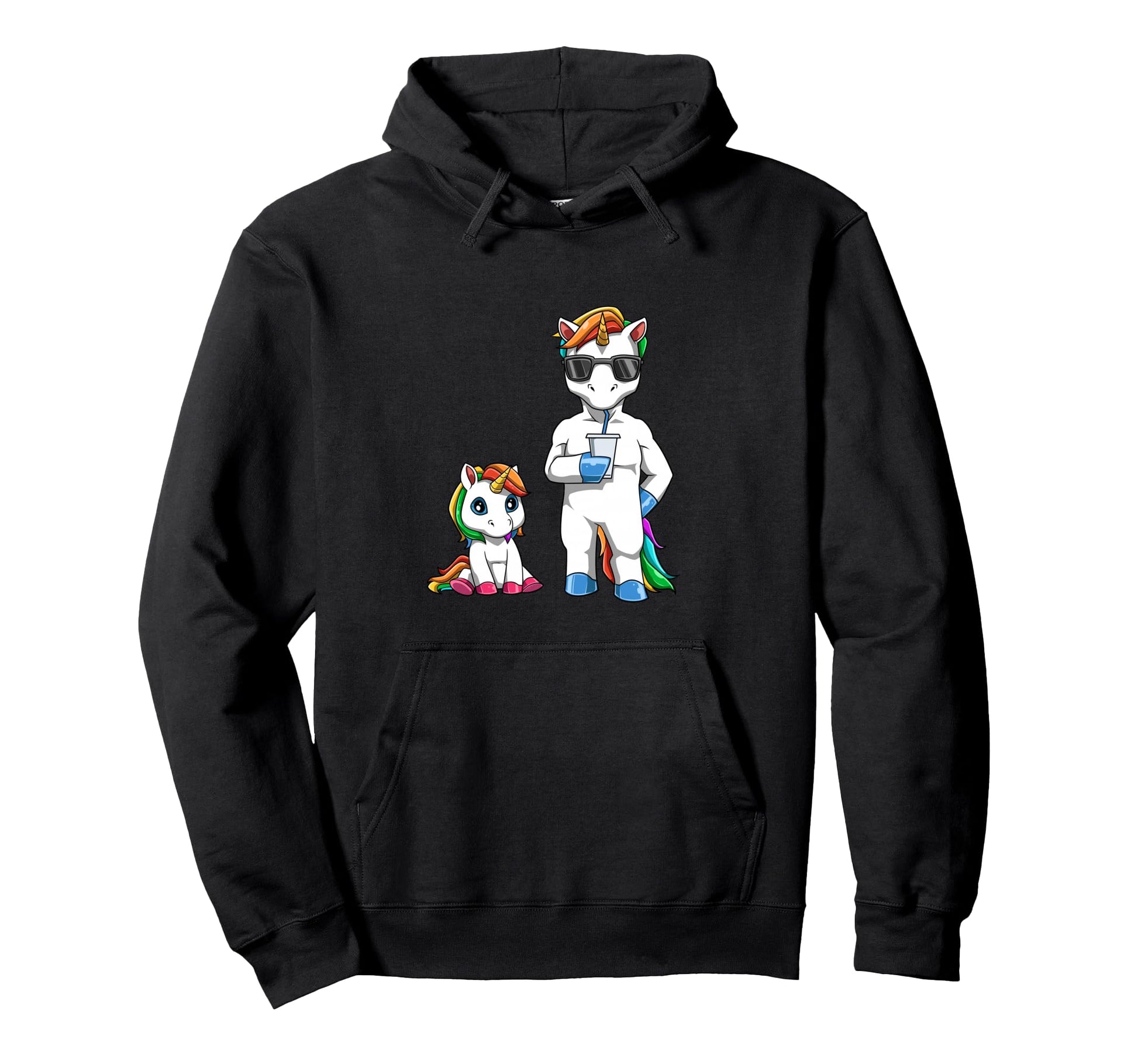 Matching Dad And Unicorn Hoodie - Minimalist Print Unisex - T-Shirt, Sweatshirt, Hoodie