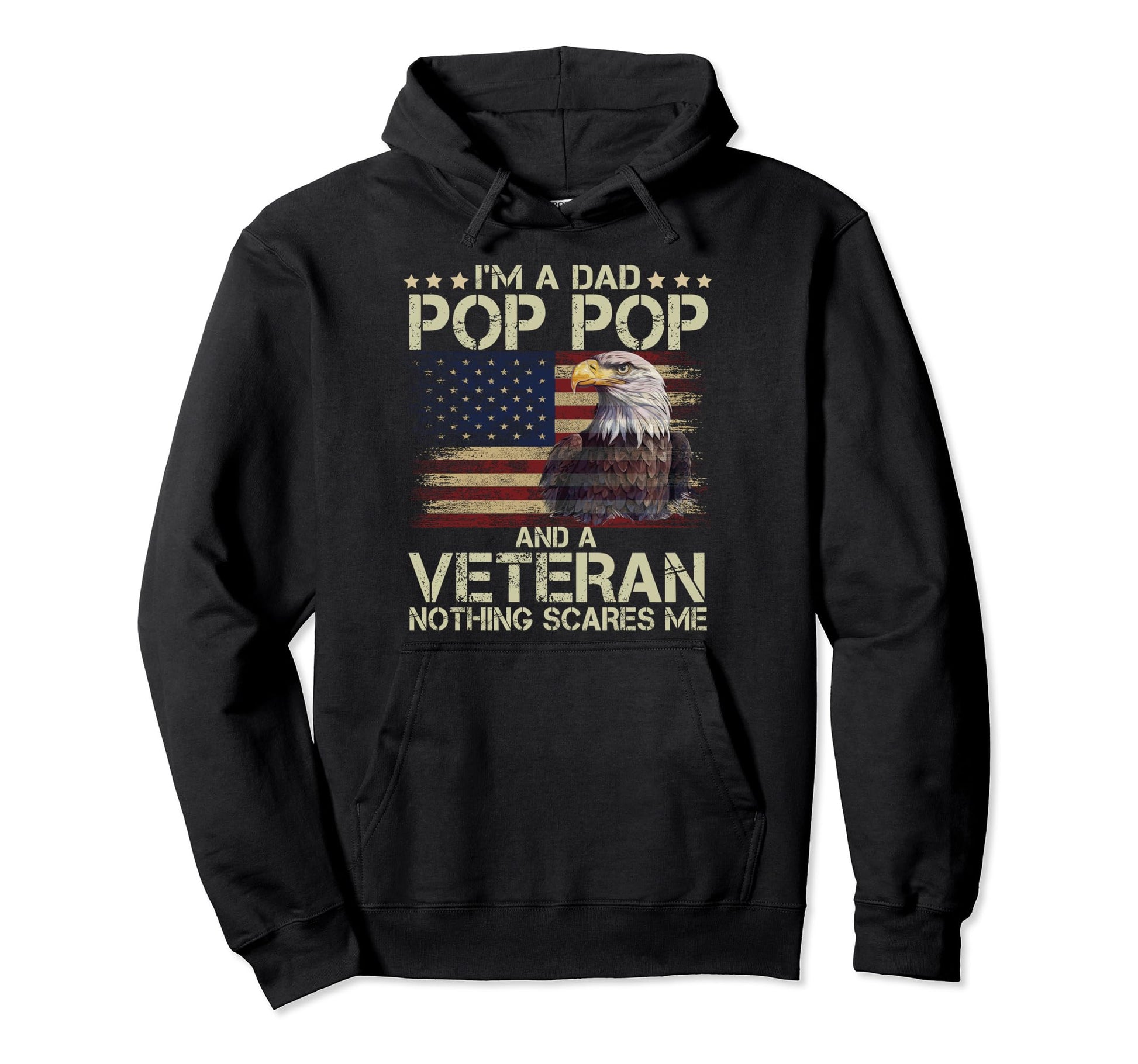 Dad Pop Pop Veteran American Flag Hoodie - Aesthetic Graphic for Adults - T-Shirt, Sweatshirt, Hoodie