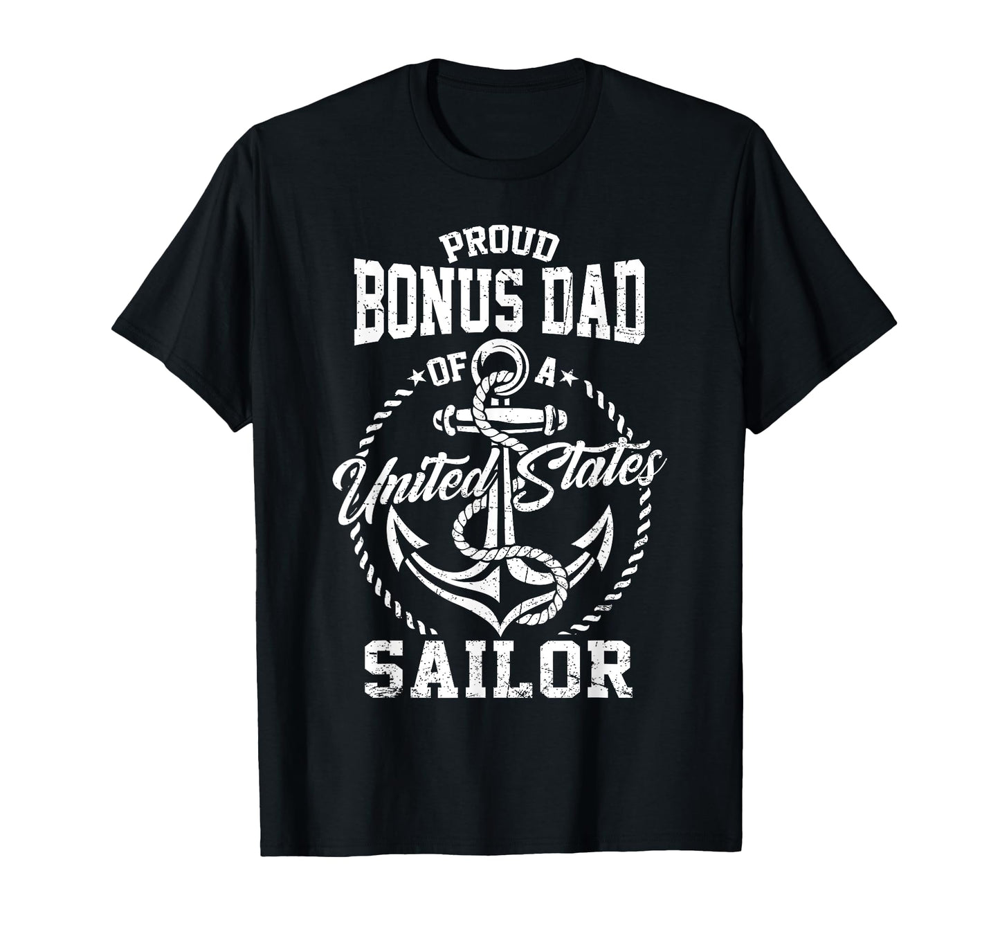 Proud Bonus Dad Sailor Us Veteran Family T-Shirt - Minimalist Print Unisex - T-Shirt, Sweatshirt, Hoodie