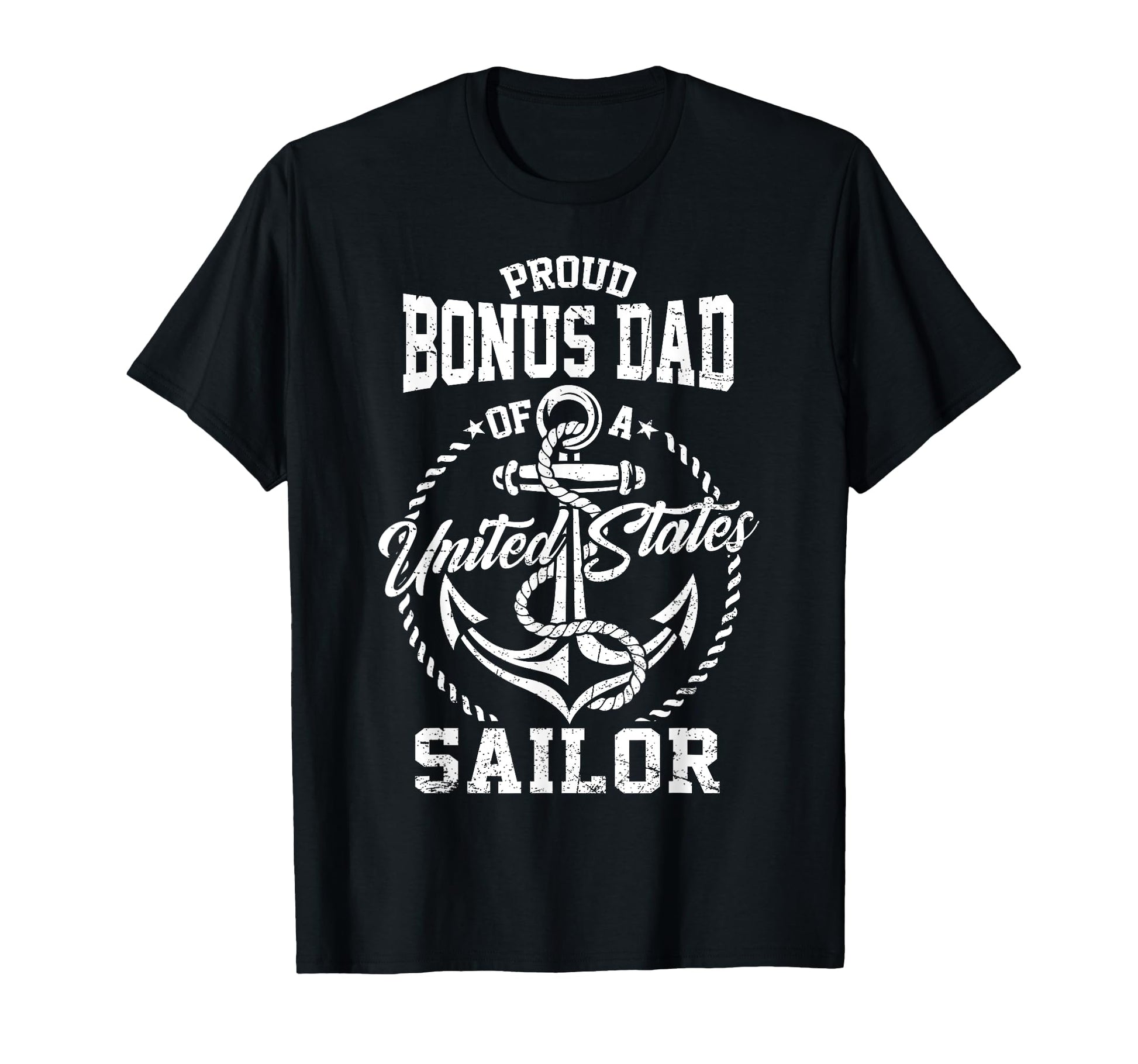 Proud Bonus Dad Sailor Us Veteran Family T-Shirt - Minimalist Print Unisex - T-Shirt, Sweatshirt, Hoodie