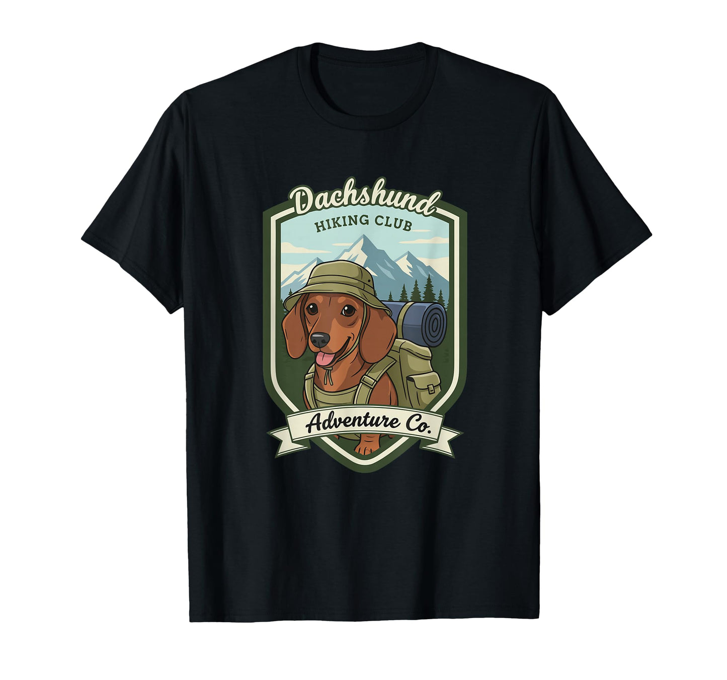Dachshund Hiking Club Adventure Mom Dad Dog T-Shirt - Graphic Print Unisex - T-Shirt, Sweatshirt, Hoodie