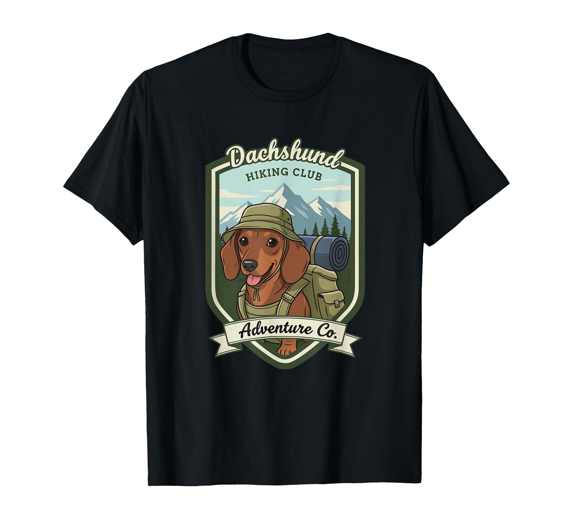 Dachshund Hiking Club Adventure Mom Dad Dog T-Shirt - Graphic Print Unisex - T-Shirt, Sweatshirt, Hoodie