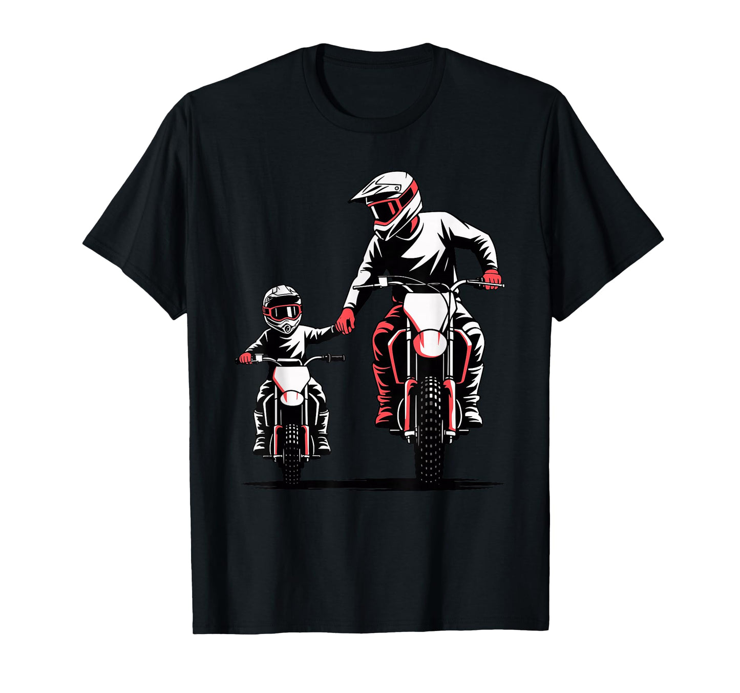 Father And Son Dirt Bike Motocross T-Shirt - Minimalist Print Men Women - T-Shirt, Sweatshirt, Hoodie
