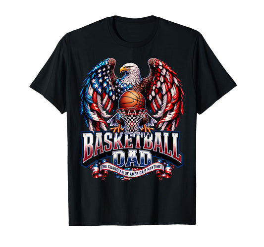 Basketball Dad American Flag Basketball T-Shirt - Graphic Print Men Women - T-Shirt, Sweatshirt, Hoodie