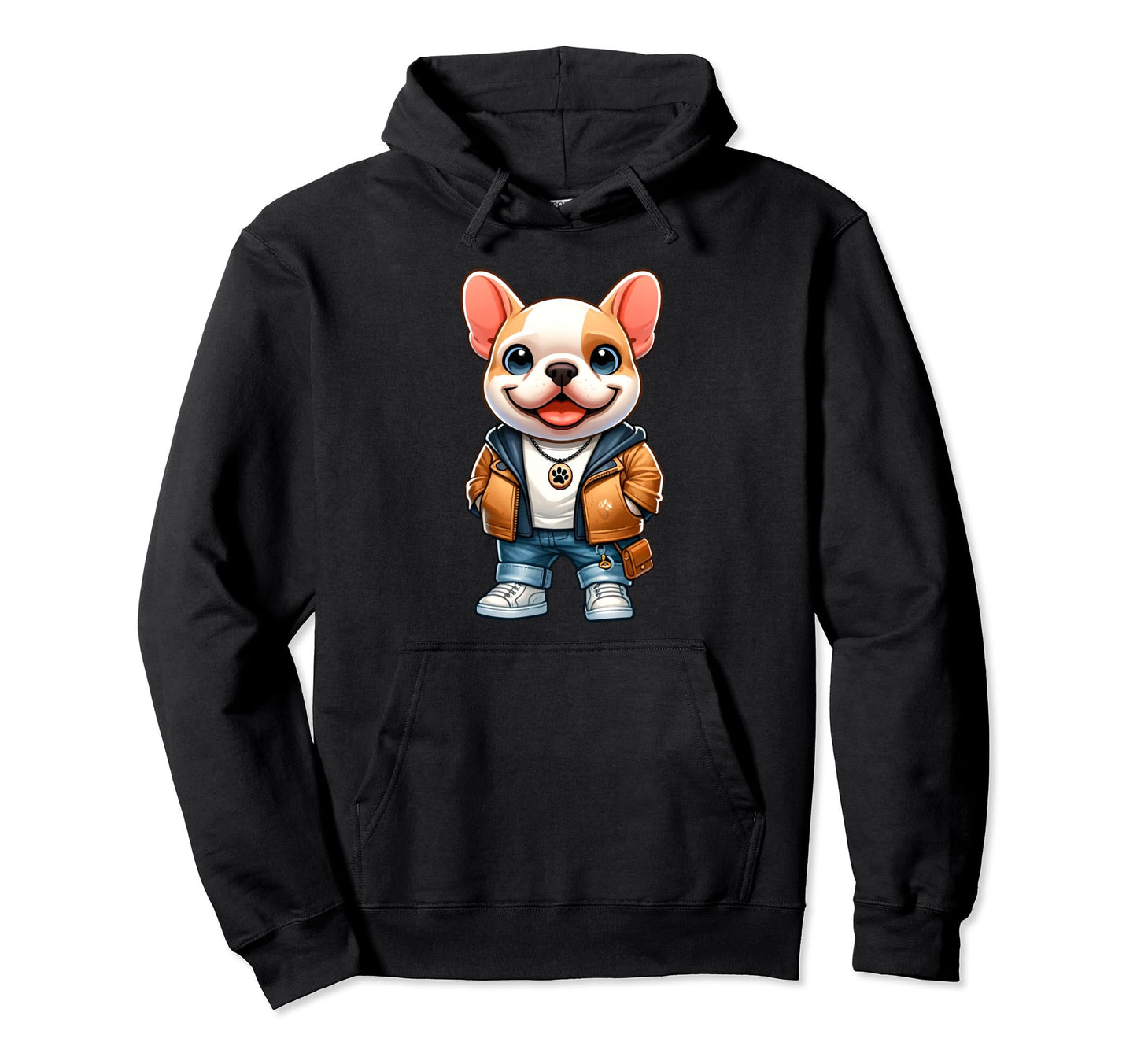 French Bulldog Jacket Outfit Dog Mom Dad Hoodie - Graphic Print Men Women - T-Shirt, Sweatshirt, Hoodie