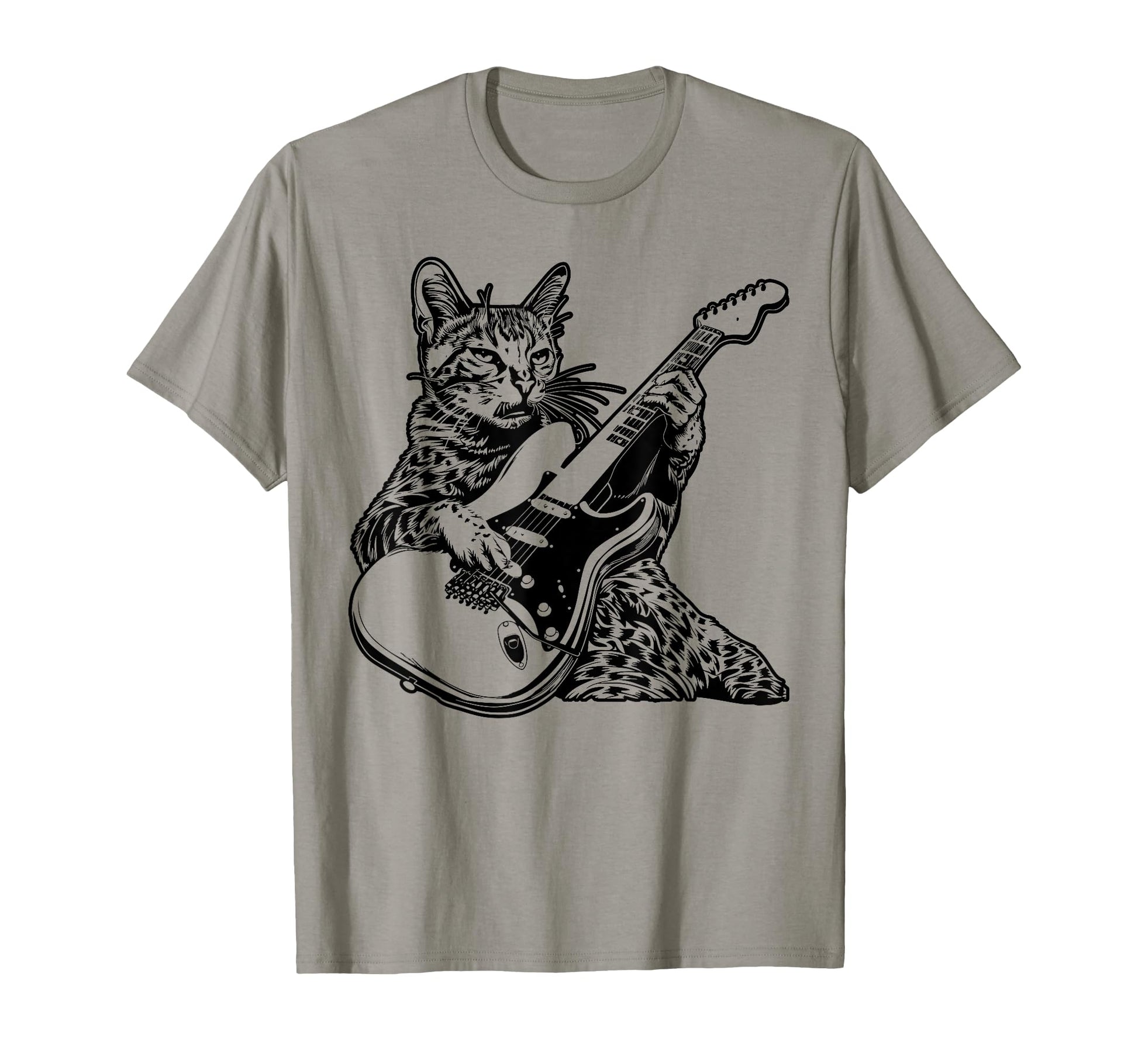 Cat Guitarist Guitar Savannah Dad Mom T-Shirt - Graphic Print for Adults - T-Shirt, Sweatshirt, Hoodie