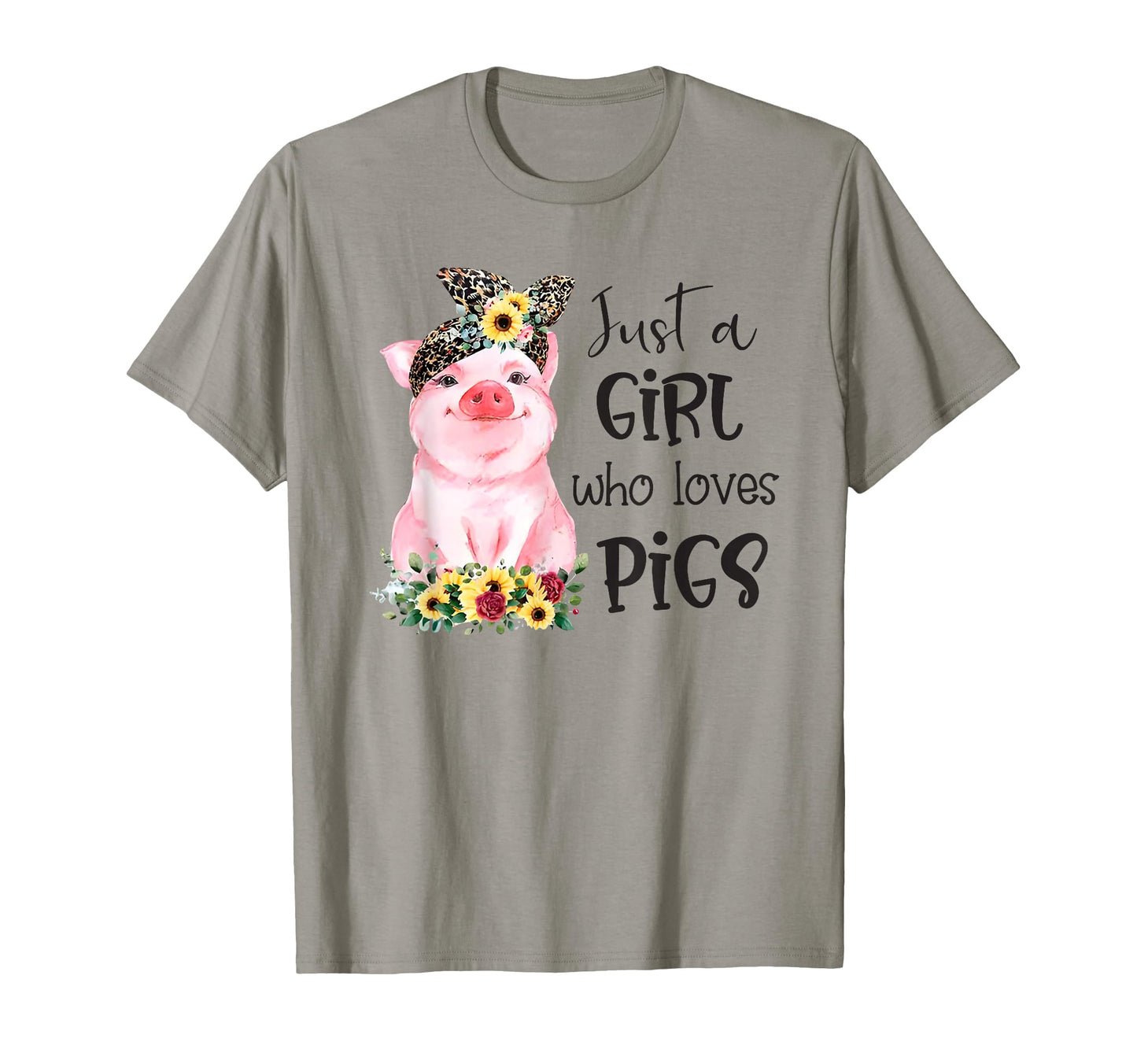 Just Who Loves Pigs Sunflower Pig Lover T-Shirt - Trendy Graphic Unisex - T-Shirt, Sweatshirt, Hoodie