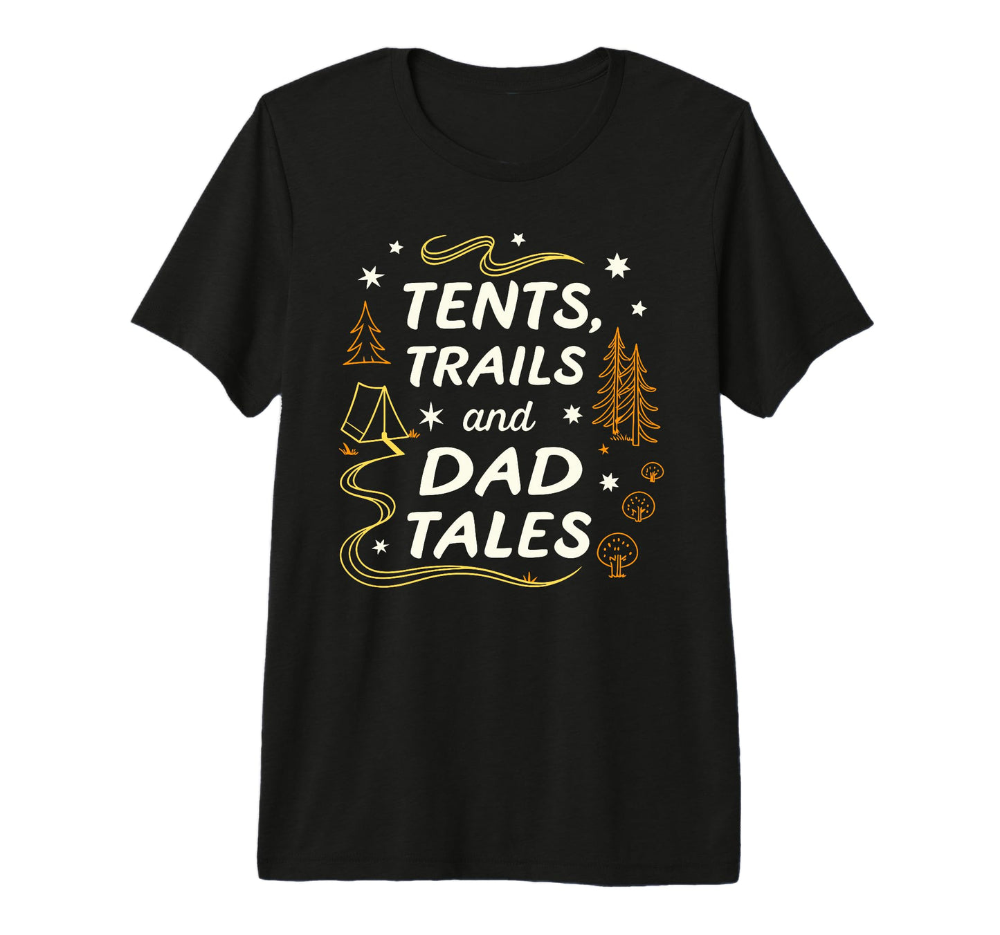 Exploring Dad Nature Campfire Tri Blend T-Shirt - Custom Art Print Unisex - T-Shirt, Sweatshirt, Hoodie