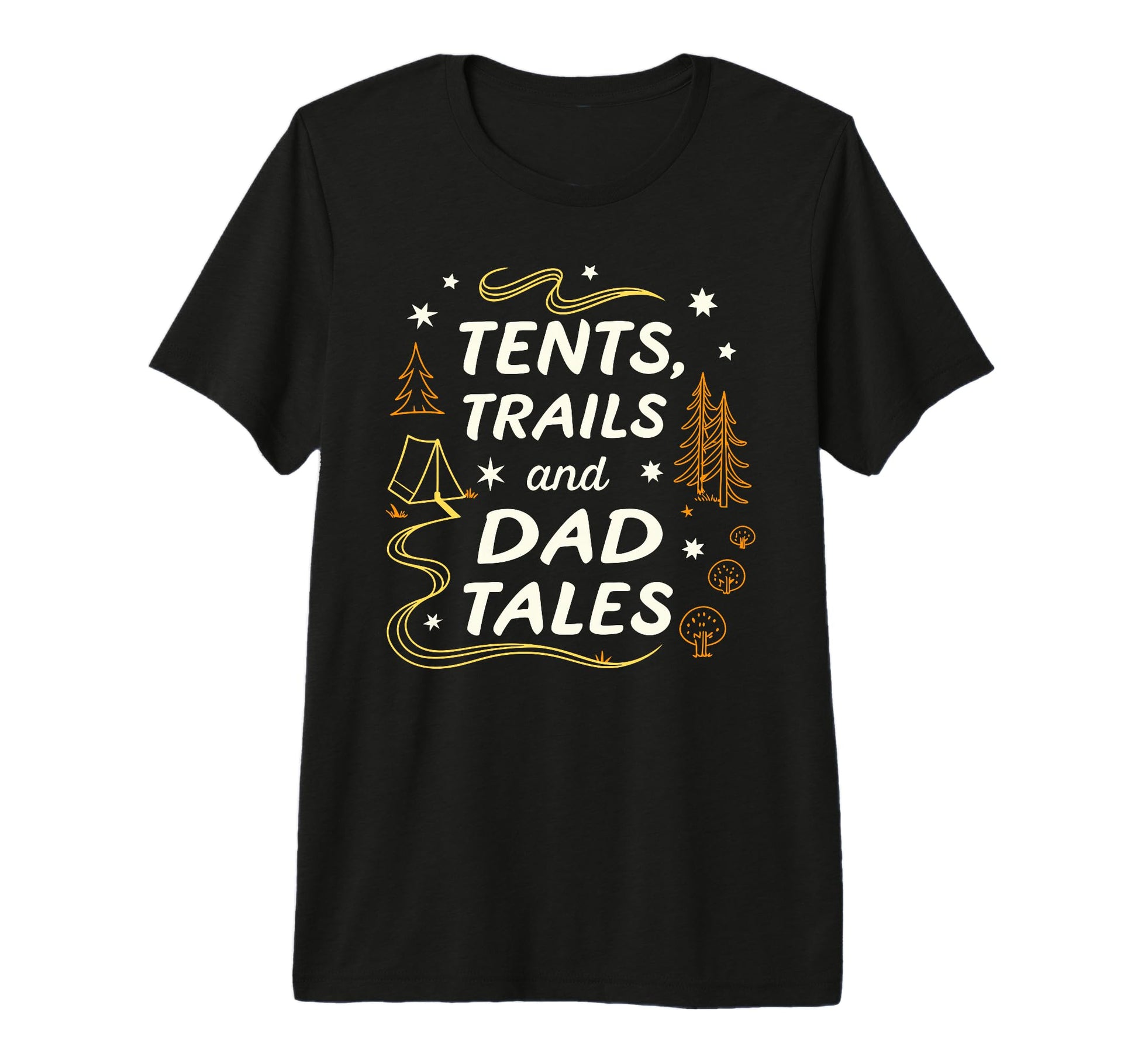 Exploring Dad Nature Campfire Tri Blend T-Shirt - Custom Art Print Unisex - T-Shirt, Sweatshirt, Hoodie