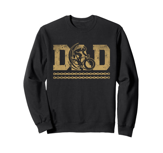 Biker Dad Fathers Day Birthday Sweatshirt - Custom Art Print Men Women - T-Shirt, Sweatshirt, Hoodie
