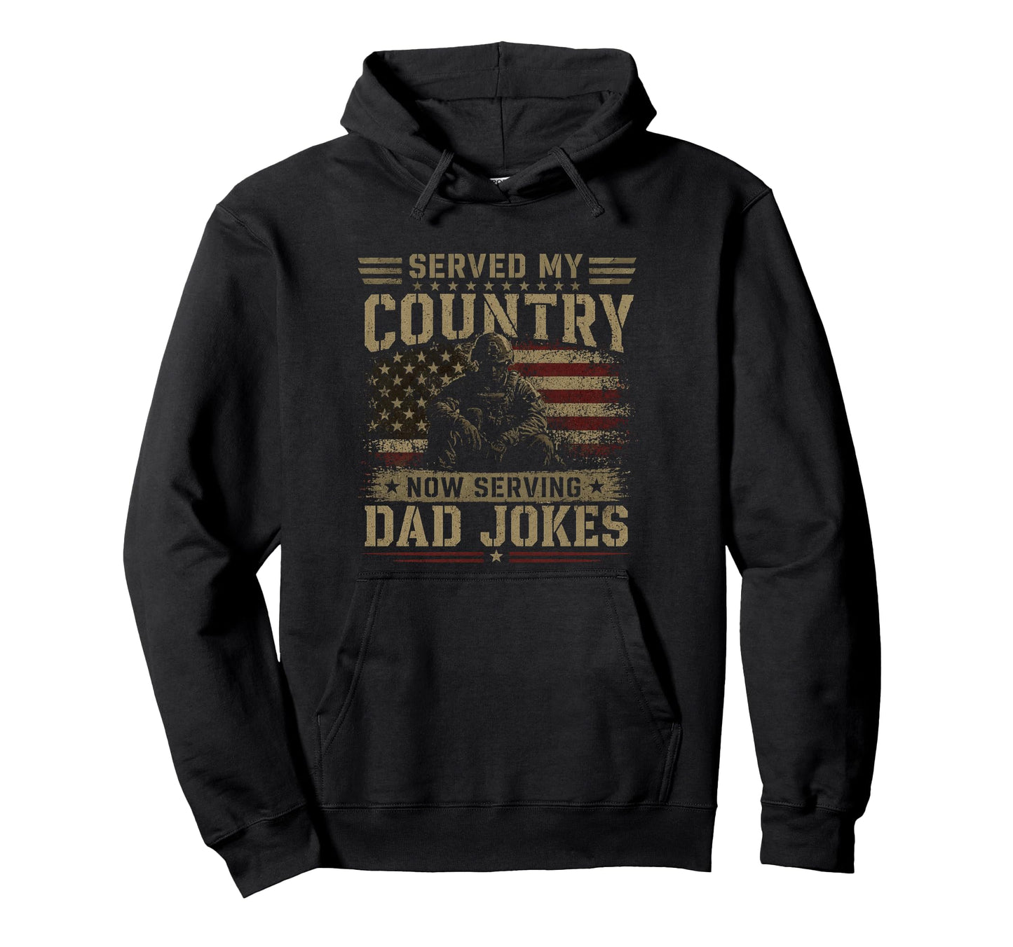 Served My Country Now Serving Dad Jokes Hoodie - Minimalist Print Unisex - T-Shirt, Sweatshirt, Hoodie