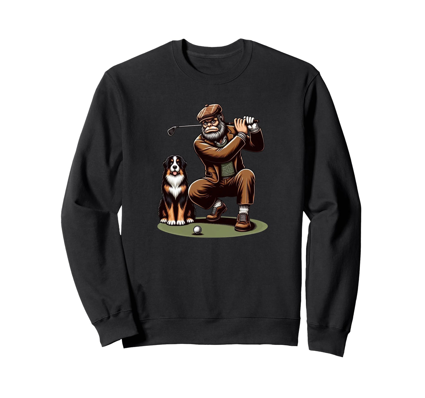 Bernese Mountain Dog Bigfoot Sweatshirt - Fun Novelty Design Unisex - T-Shirt, Sweatshirt, Hoodie
