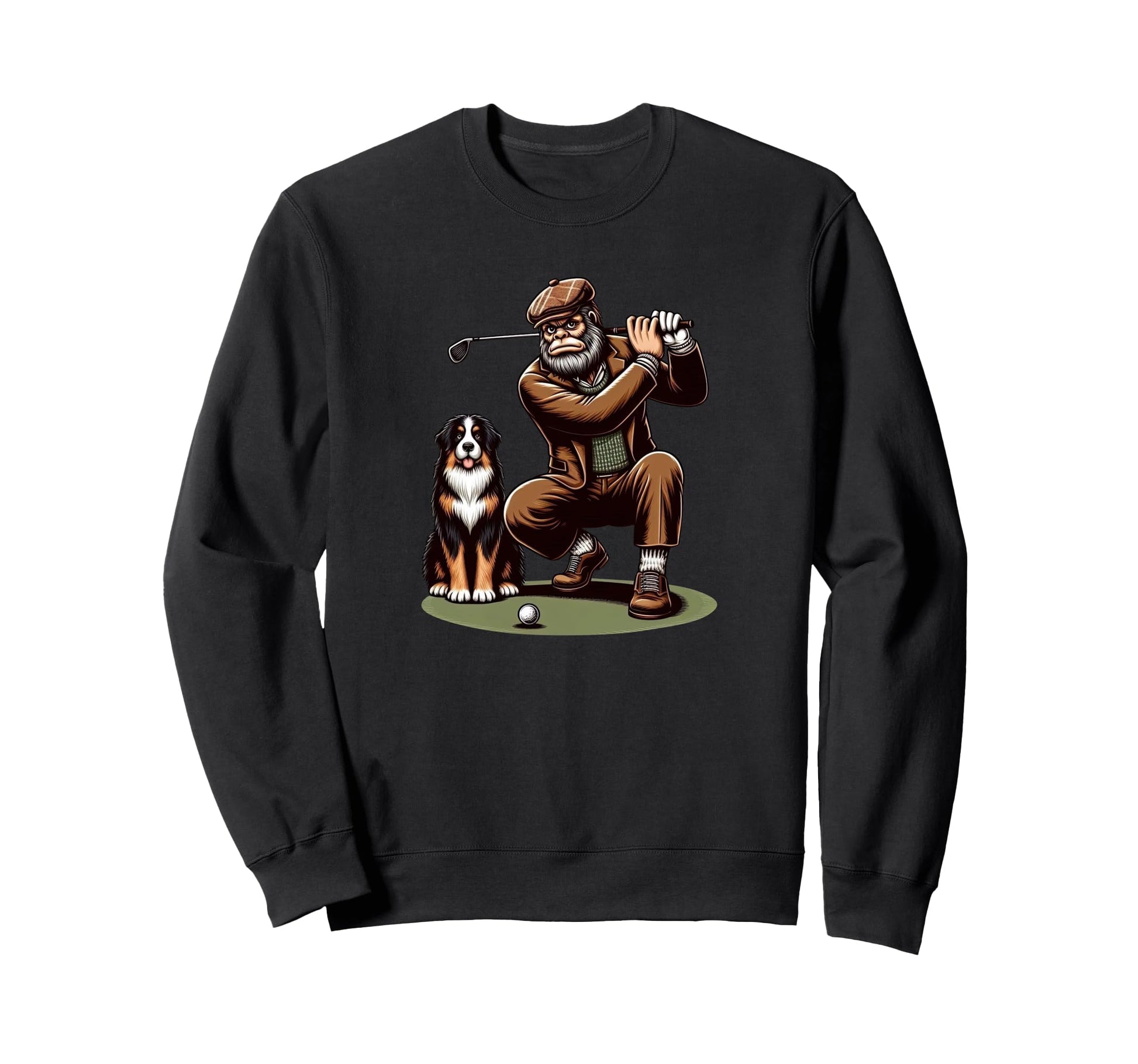 Bernese Mountain Dog Bigfoot Sweatshirt - Fun Novelty Design Unisex - T-Shirt, Sweatshirt, Hoodie