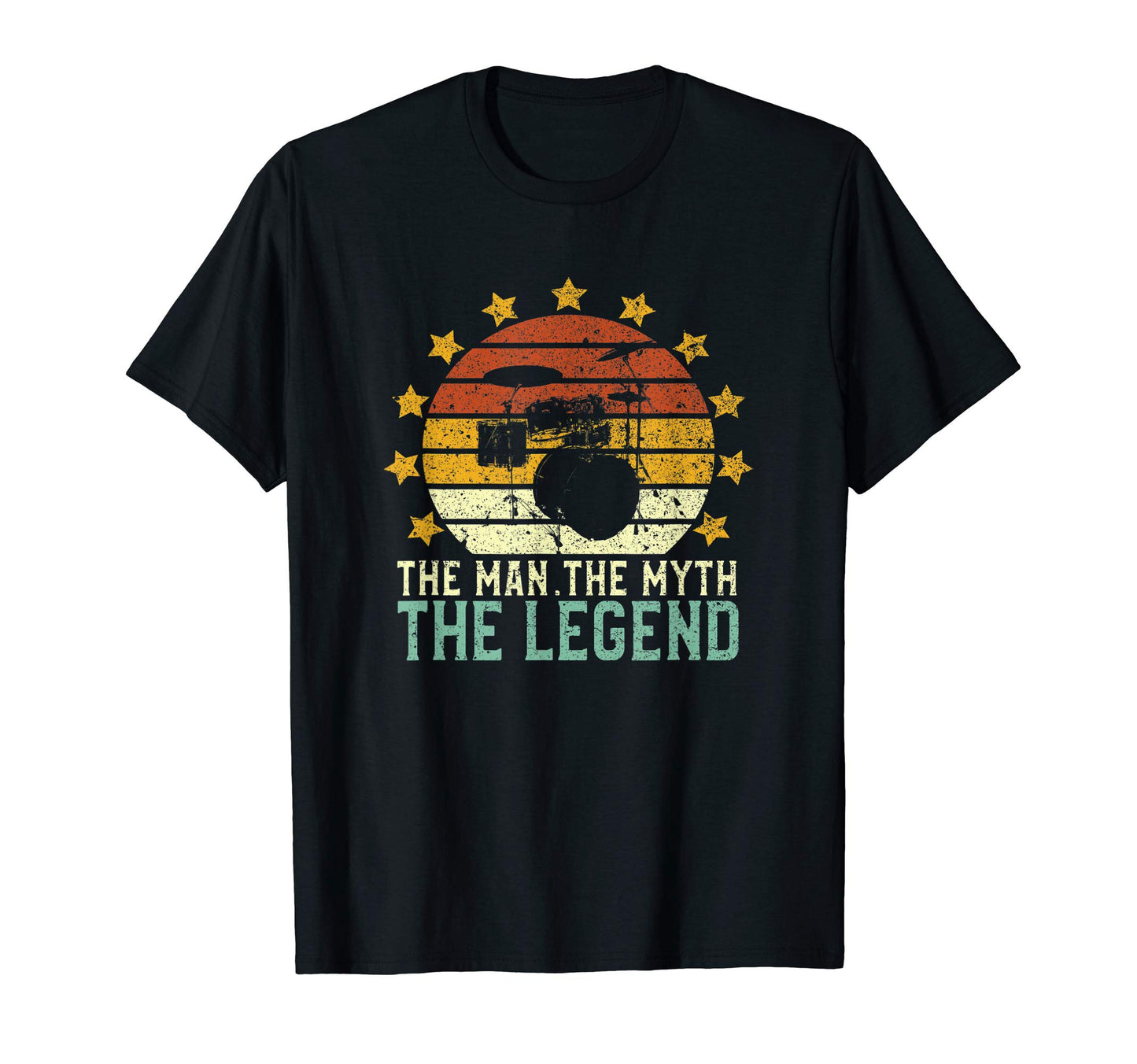 Mens Drumming Dad Myth Legend Drum T-Shirt - Custom Art Print Men Women - T-Shirt, Sweatshirt, Hoodie