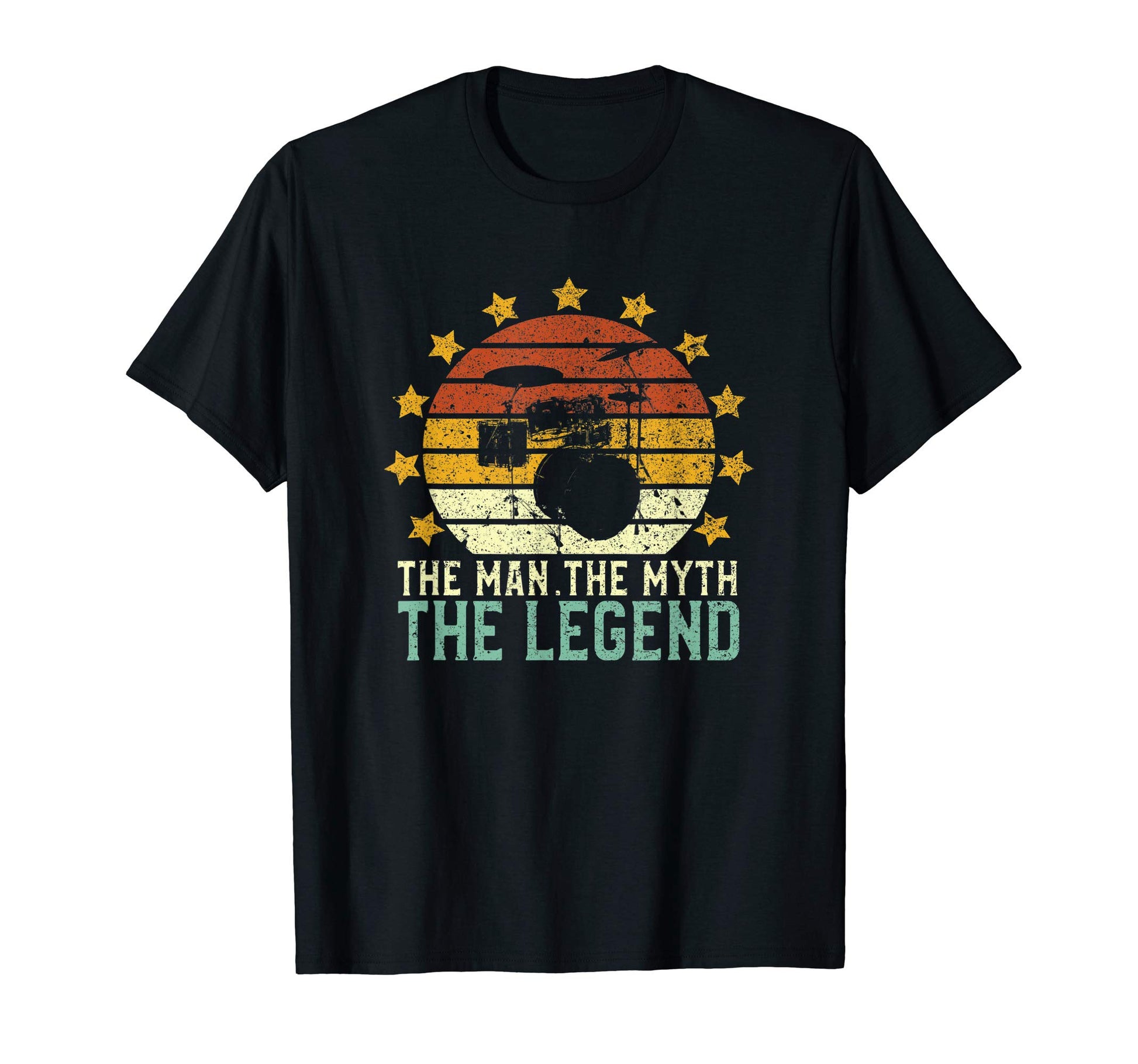 Mens Drumming Dad Myth Legend Drum T-Shirt - Custom Art Print Men Women - T-Shirt, Sweatshirt, Hoodie