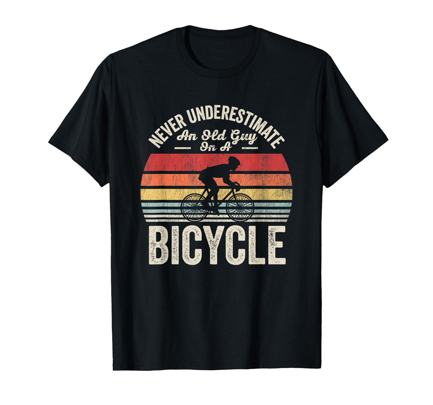 Never Underestimate Old Guy Bicycle T-Shirt - Graphic Print for Adults - T-Shirt, Sweatshirt, Hoodie