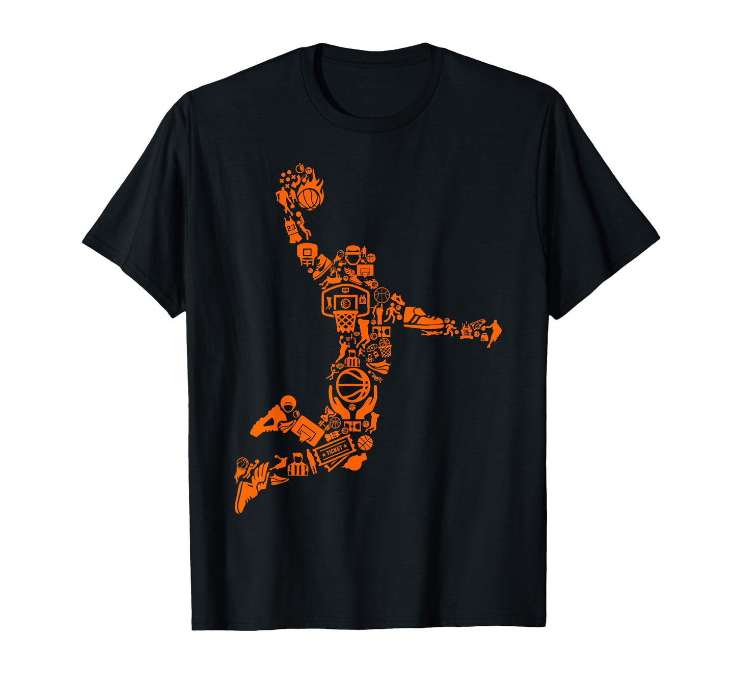 Basketball Dunk Silhouette Filled T-Shirt - Aesthetic Graphic Men Women - T-Shirt, Sweatshirt, Hoodie
