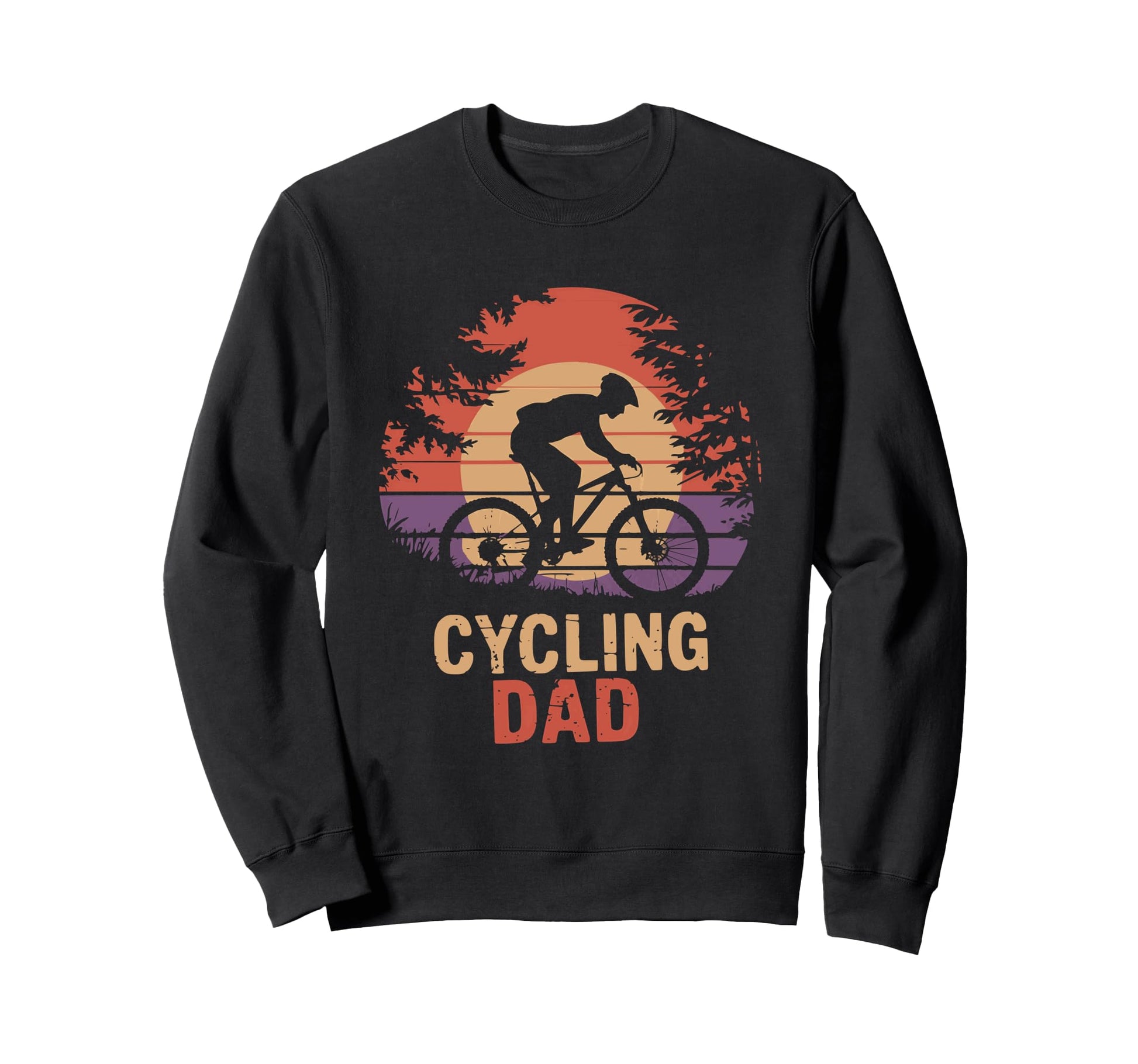 Cycling Dad Sunset Bikers Sweatshirt - Aesthetic Graphic Unisex - T-Shirt, Sweatshirt, Hoodie