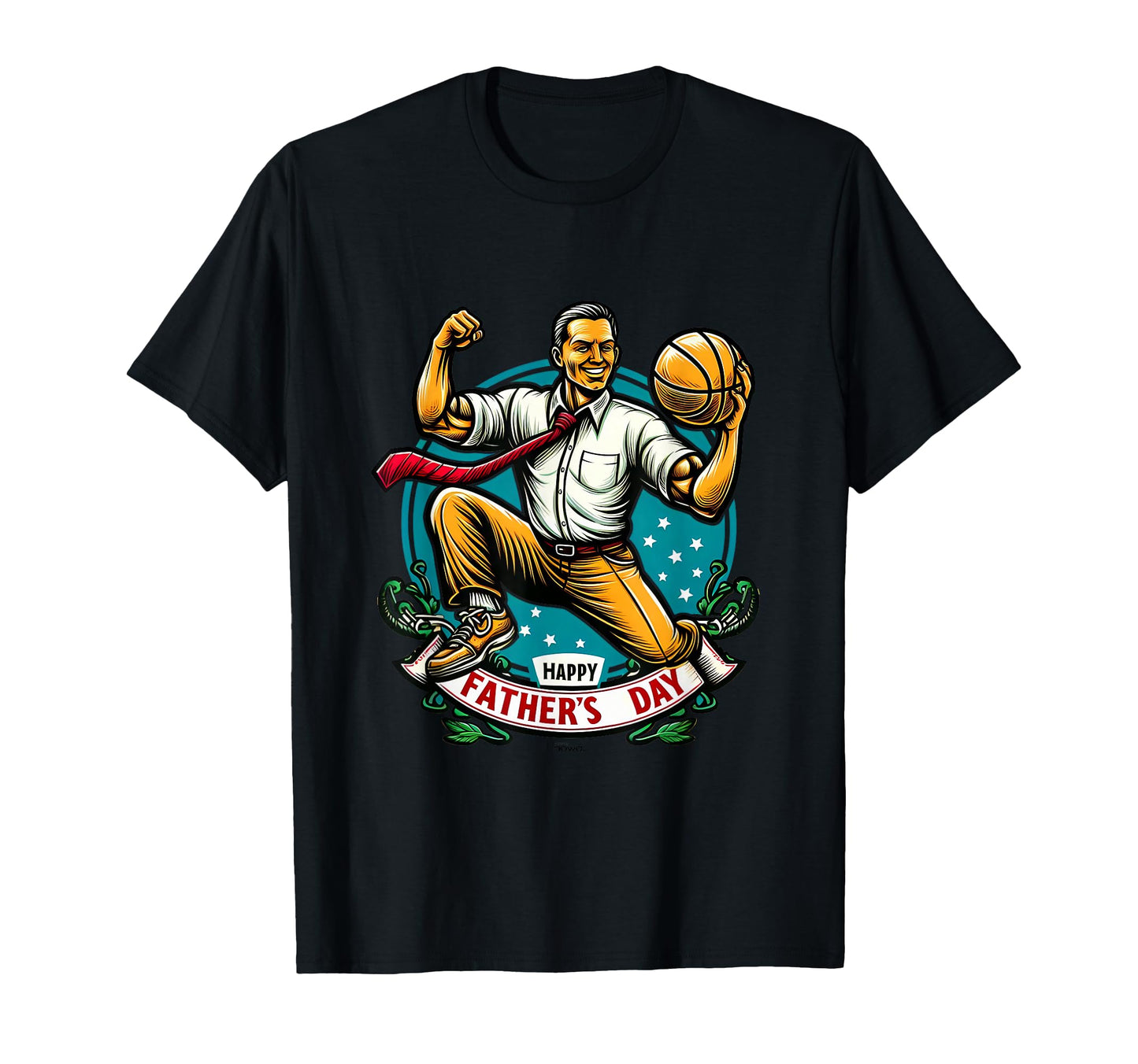 Mens Strong Basketball Dad Shows T-Shirt - Custom Art Print Men Women - T-Shirt, Sweatshirt, Hoodie