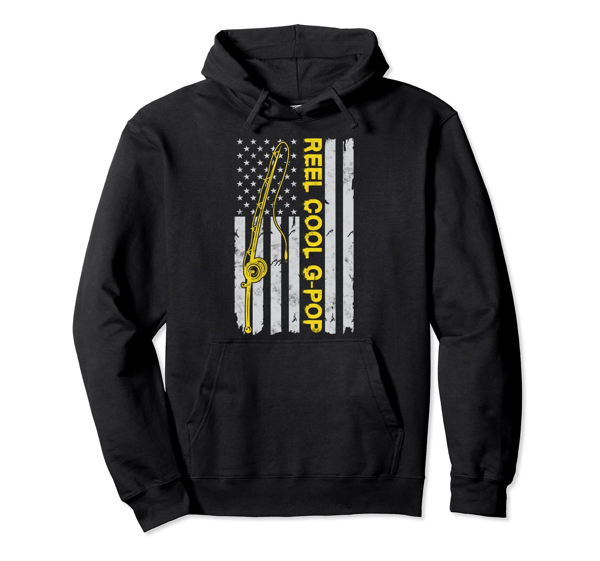 Reel G Pop American Funny Fishing Flag Gift Hoodie - Graphic Print Unisex - T-Shirt, Sweatshirt, Hoodie