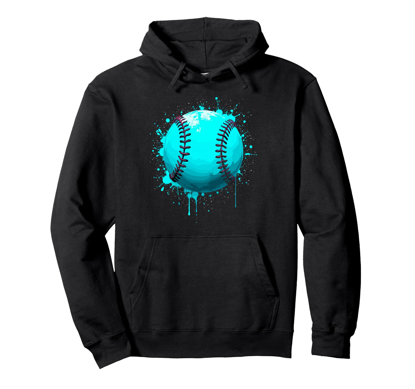 Paint Splash Baseball Ball Player Hoodie - Fun Novelty Design Men Women - T-Shirt, Sweatshirt, Hoodie