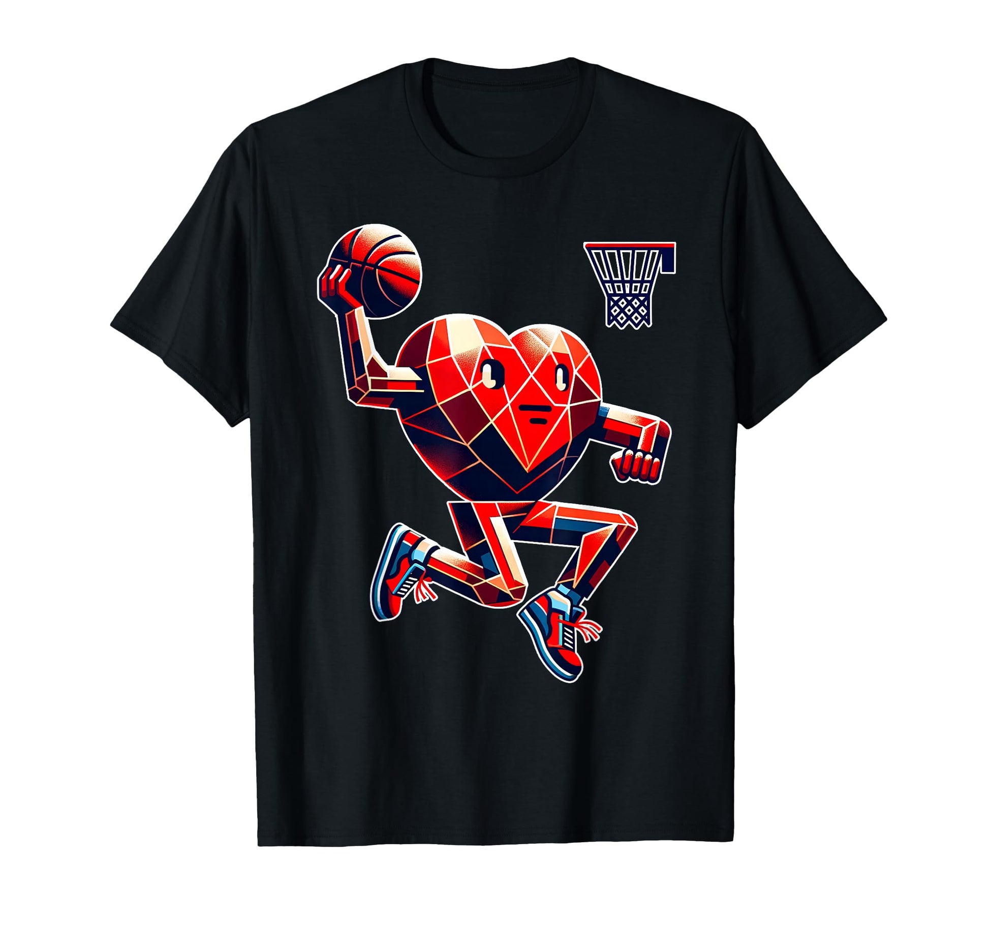 Valentines Day Heart Basketball T-Shirt - Streetwear Style for Adults - T-Shirt, Sweatshirt, Hoodie