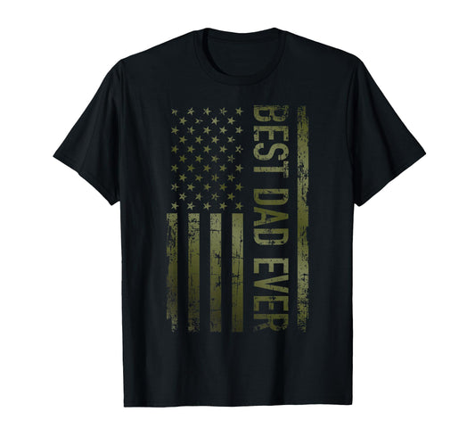 Best Dad Ever American Military Camouflage T-Shirt - Unique Graphic Unisex - T-Shirt, Sweatshirt, Hoodie