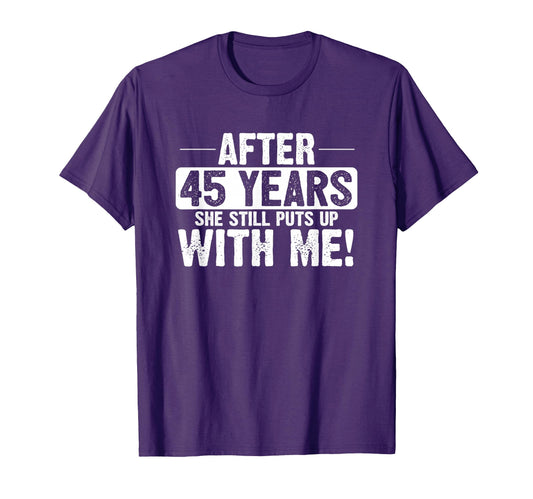 45Th Anniversary 45 Years Marriage Husband T-Shirt - Unique Graphic Unisex - T-Shirt, Sweatshirt, Hoodie
