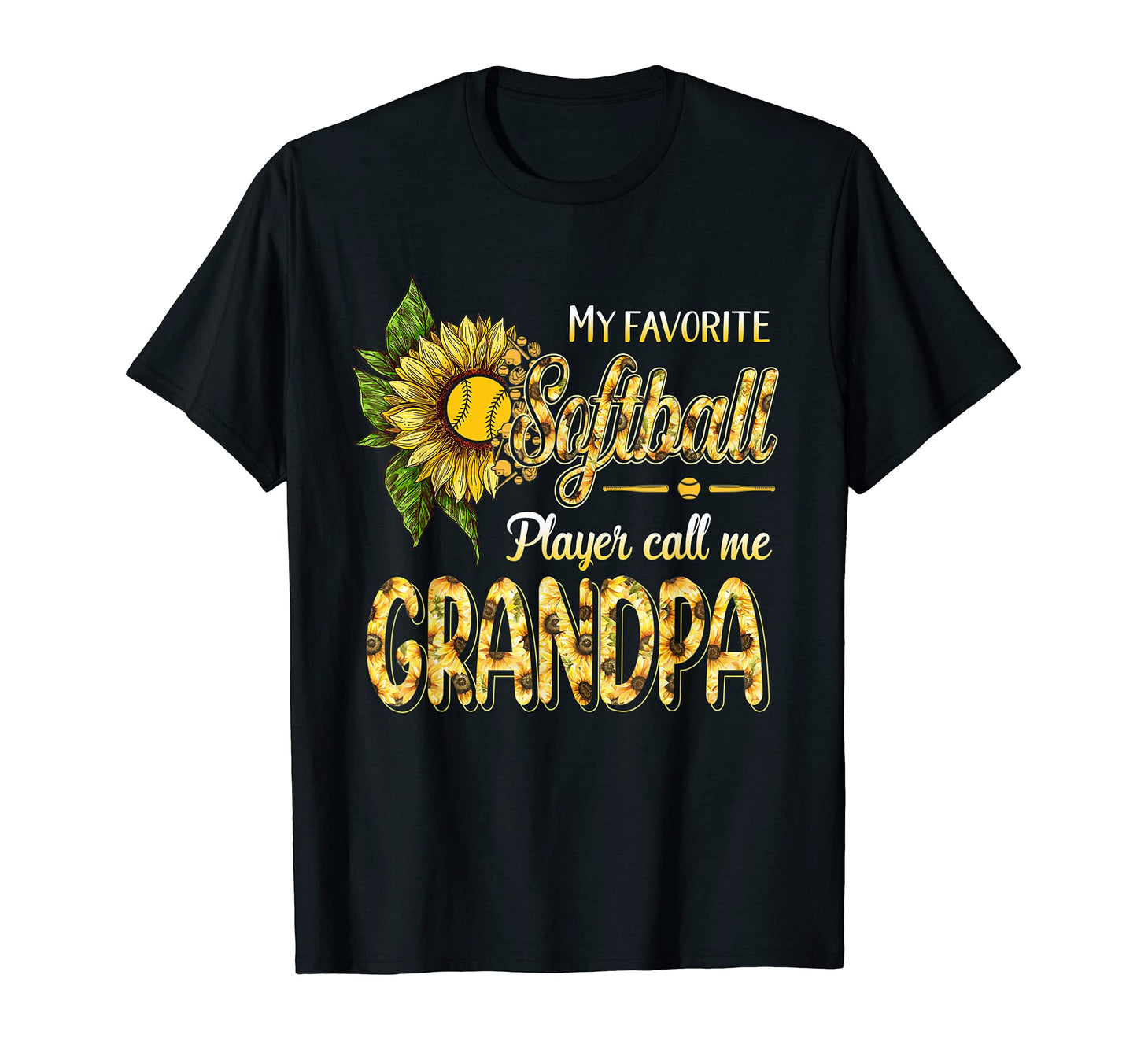 Softball Baseball Sunflower Fathers T-Shirt - Custom Art Print for Adults - T-Shirt, Sweatshirt, Hoodie