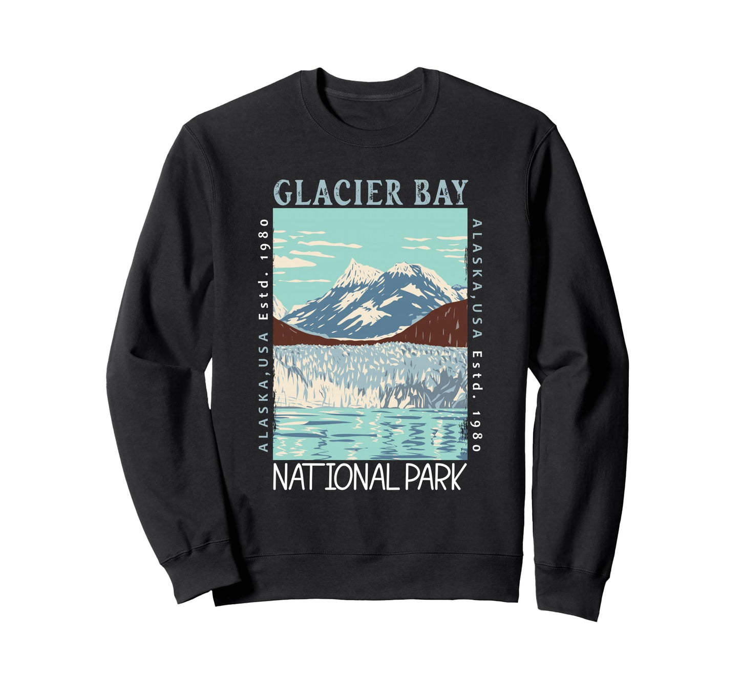 Glacier Bay National Park Alaska Sweatshirt - Minimalist Print Men Women - T-Shirt, Sweatshirt, Hoodie