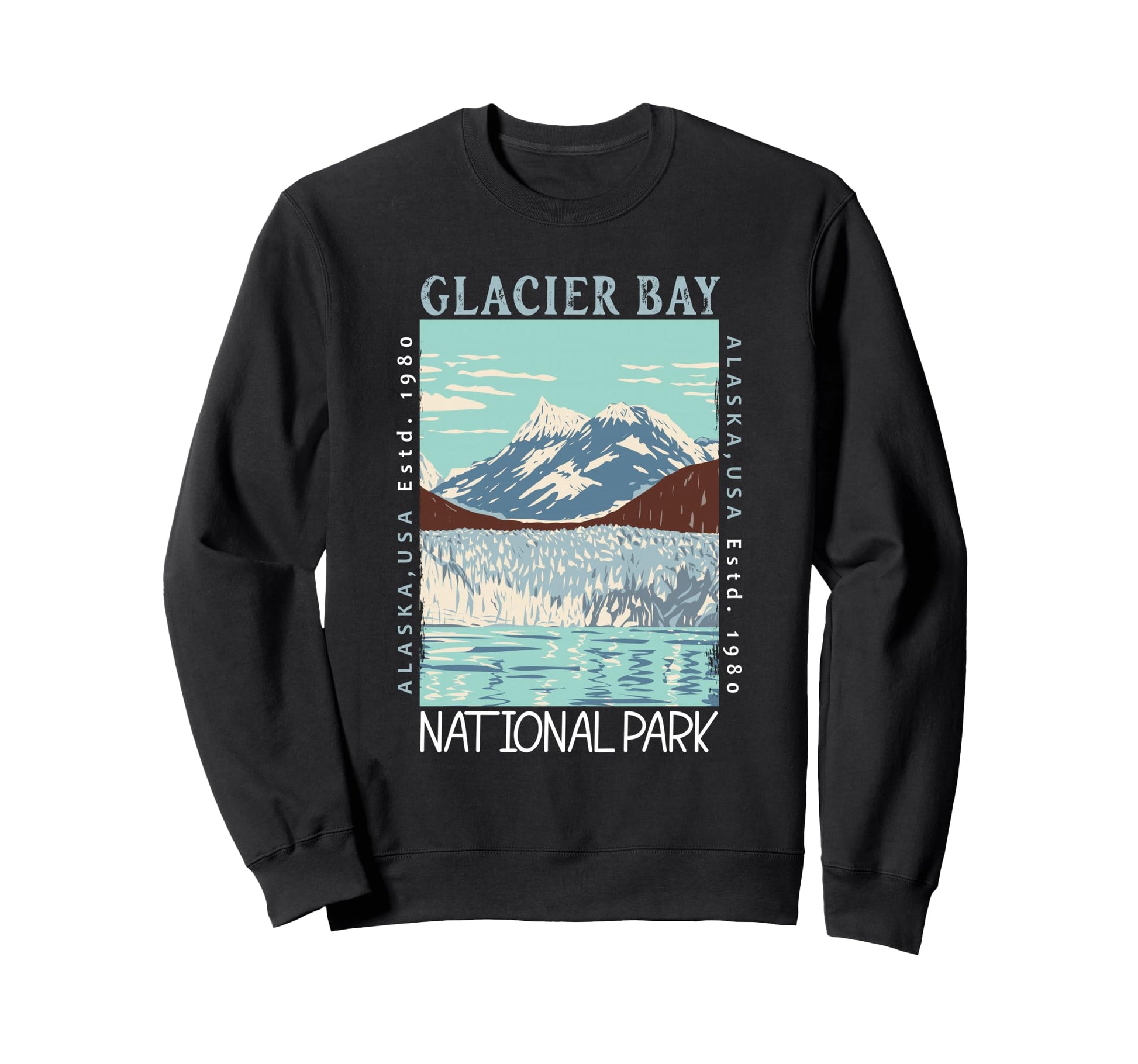 Glacier Bay National Park Alaska Sweatshirt - Minimalist Print Men Women - T-Shirt, Sweatshirt, Hoodie